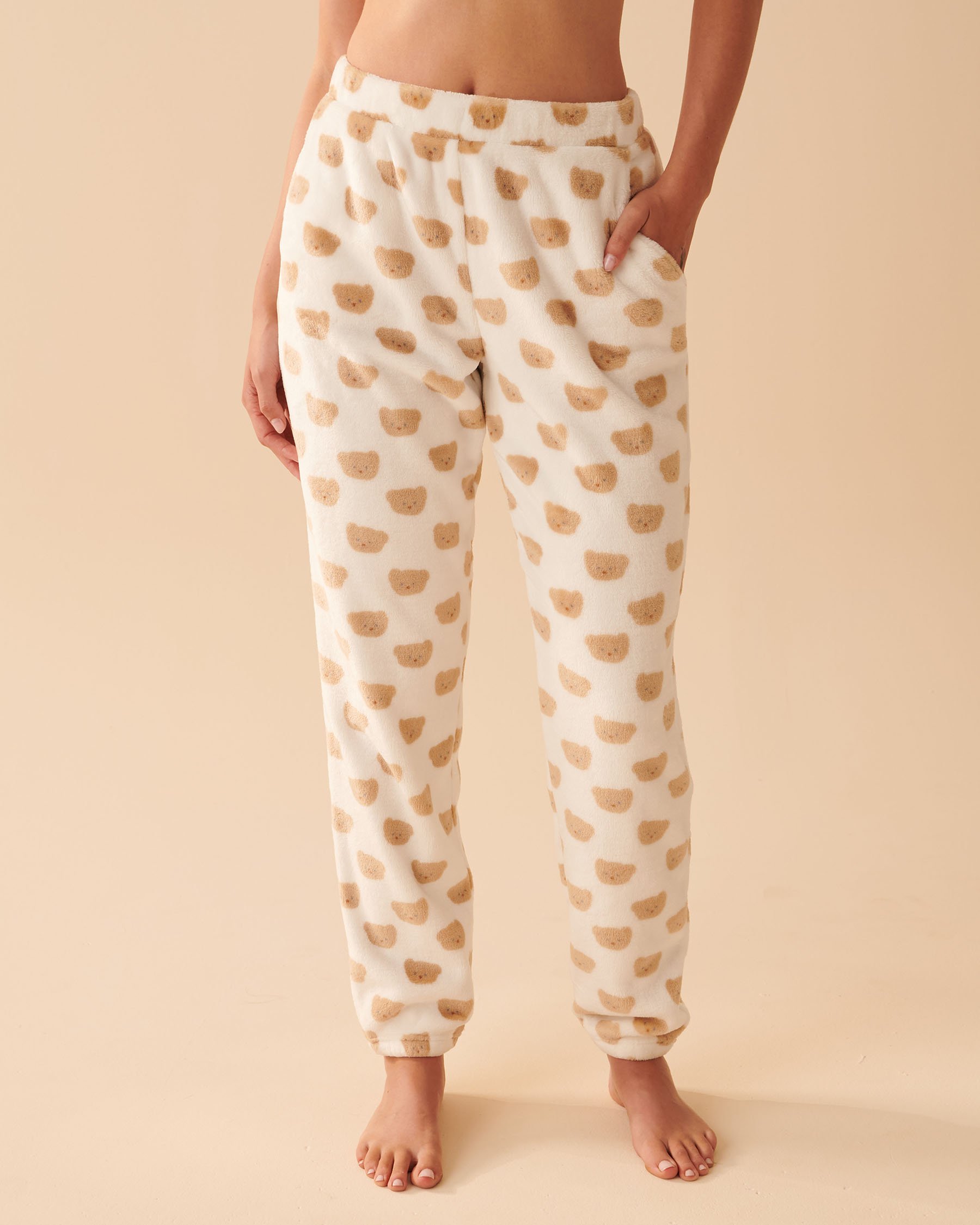 LA VIE EN ROSE Soft Plush Pajama Pants Small bears 40200476 - View1