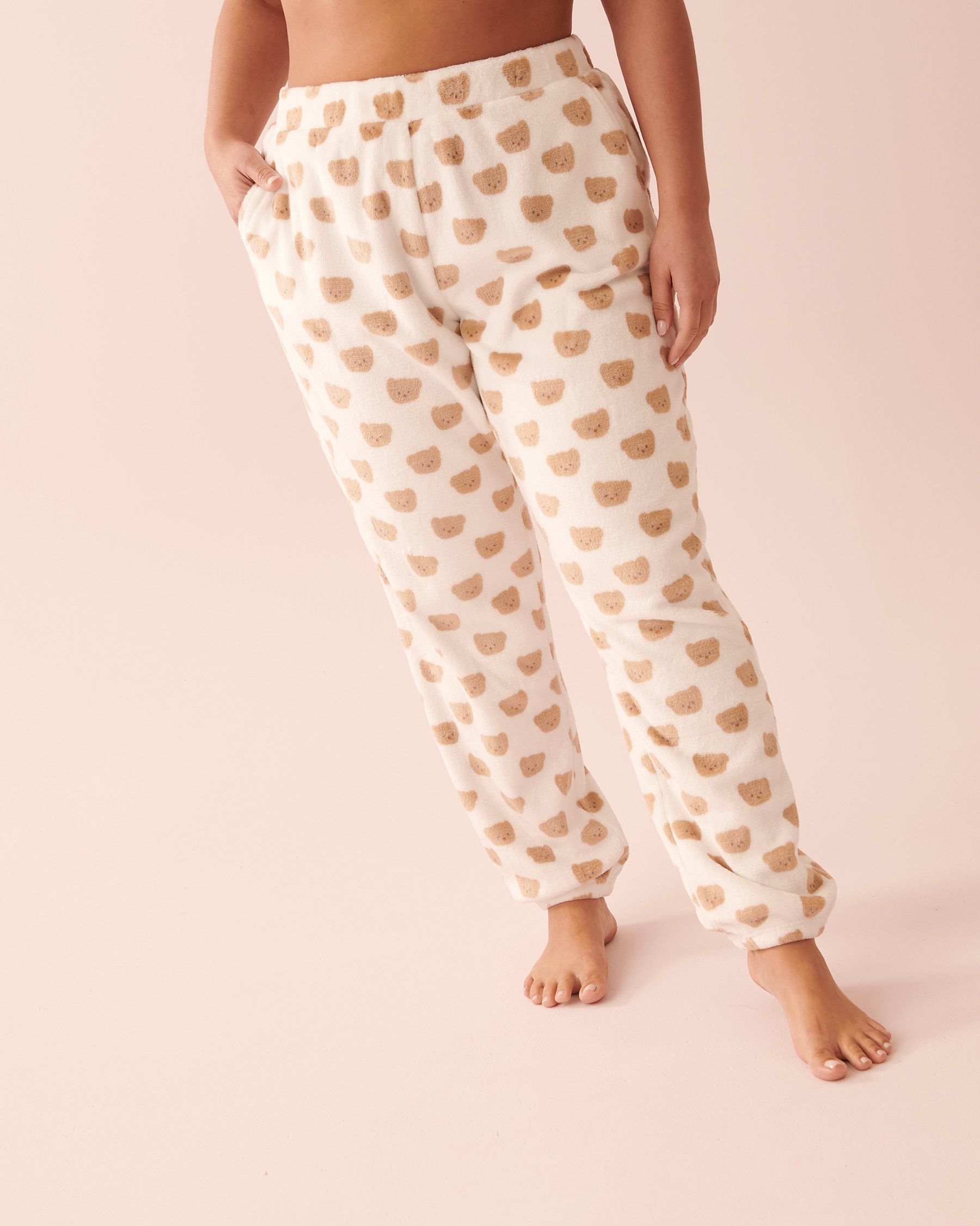 LA VIE EN ROSE Soft Plush Pajama Pants Small bears 40200476 - View4