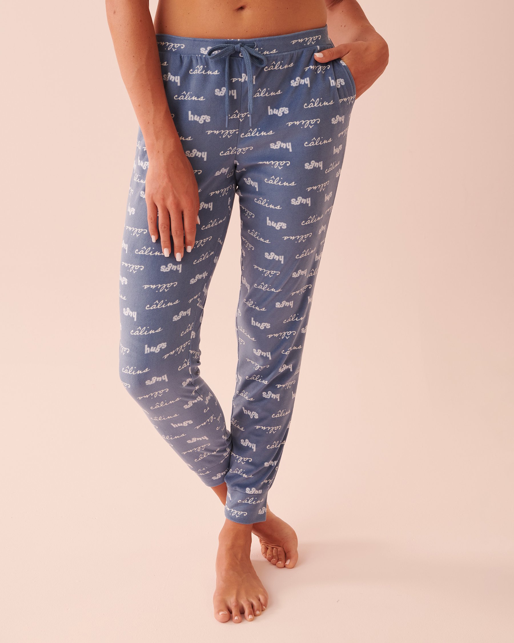 LA VIE EN ROSE Luxury Velour Jogger Pajama Pants Hugs 40200479 - View1