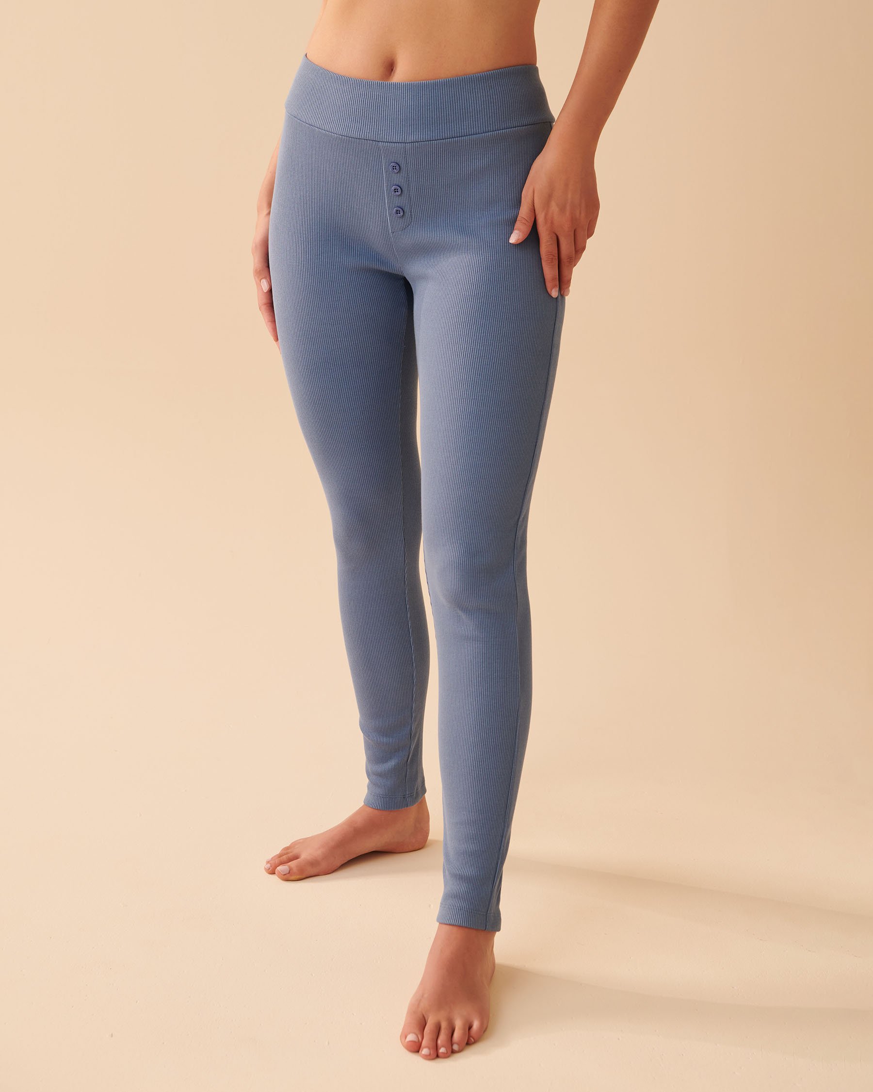 LA VIE EN ROSE Pantalon côtelé ajusté Horizon bleu 40200481 - Voir1
