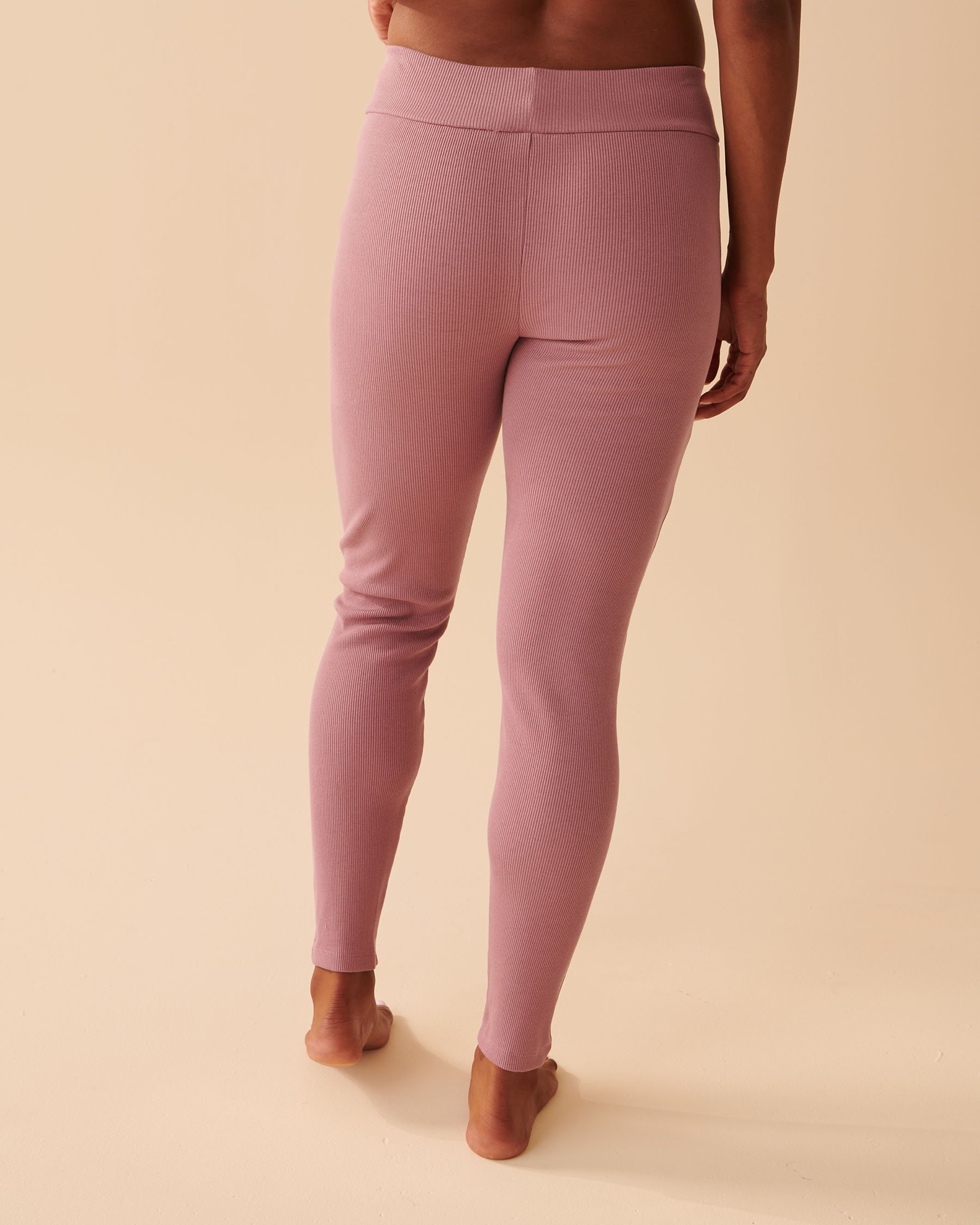 LA VIE EN ROSE Ribbed Fitted Pants Dusky orchid 40200481 - View2