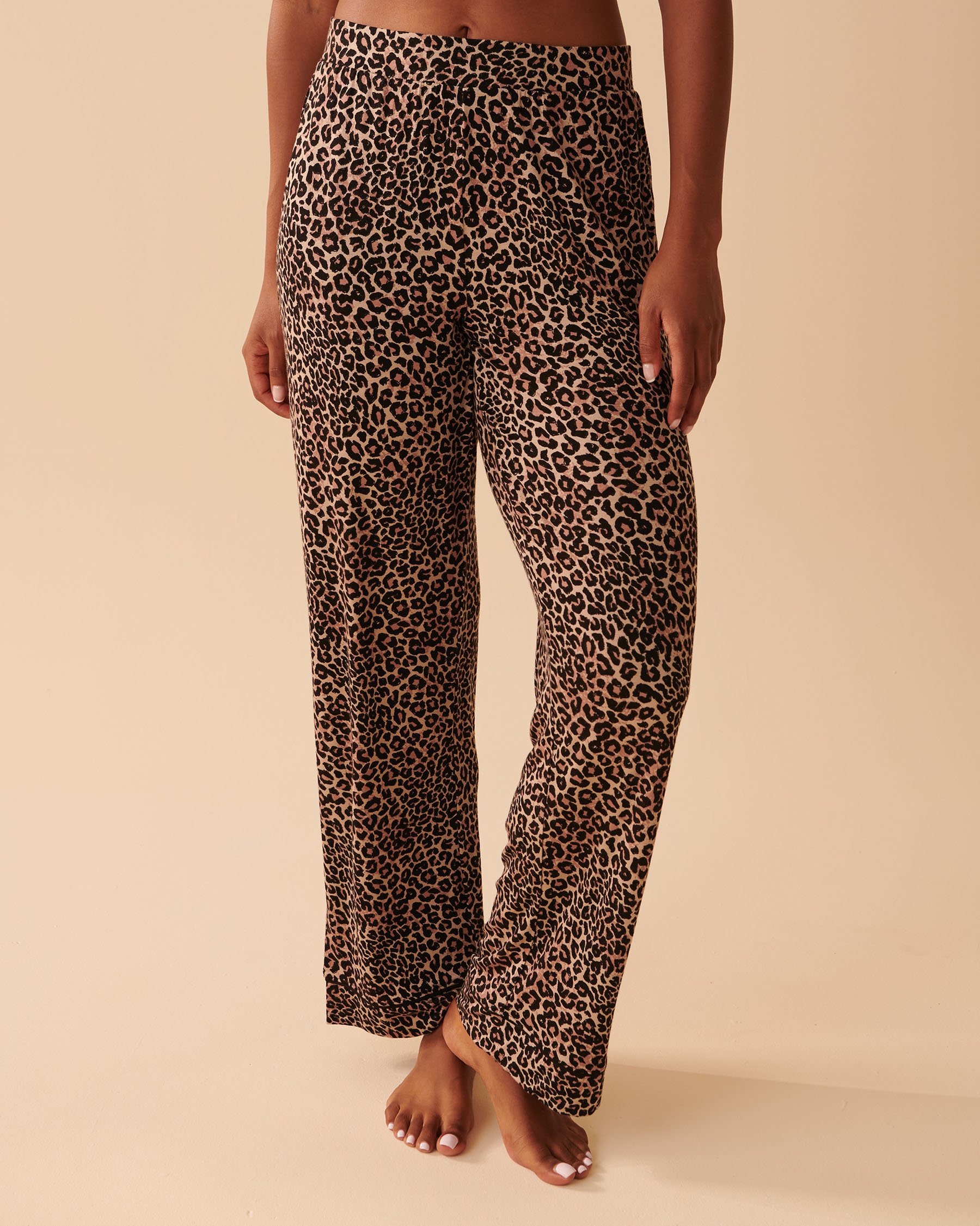 LA VIE EN ROSE Soft Jersey Pajama Pants Leopard 40200483 - View1