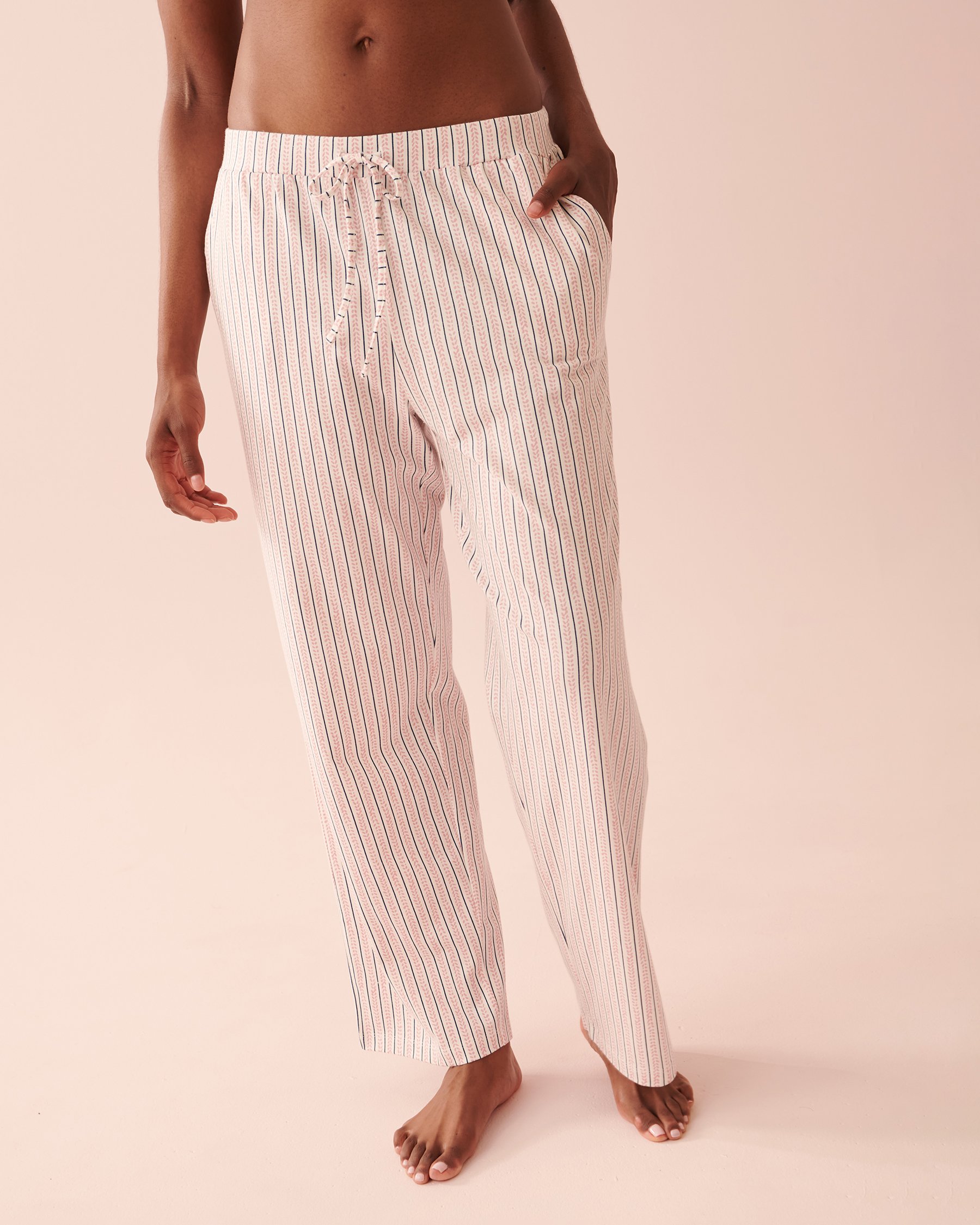 LA VIE EN ROSE Ensemble pyjama manches longues en coton Rayures verticales colorées 40400052 - Voir5