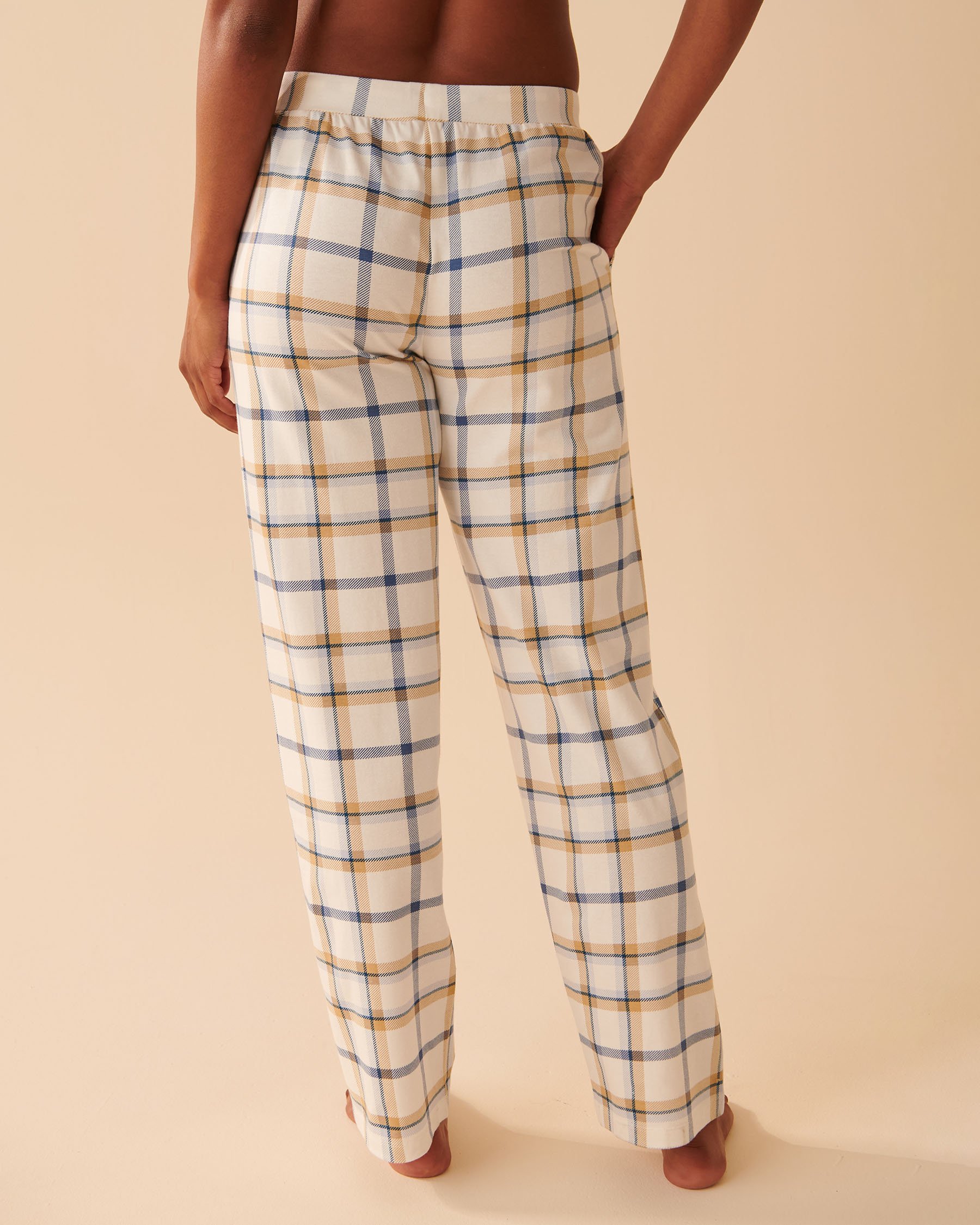 LA VIE EN ROSE Ensemble pyjama manches longues en coton Carreaux bleus 40400052 - Voir3