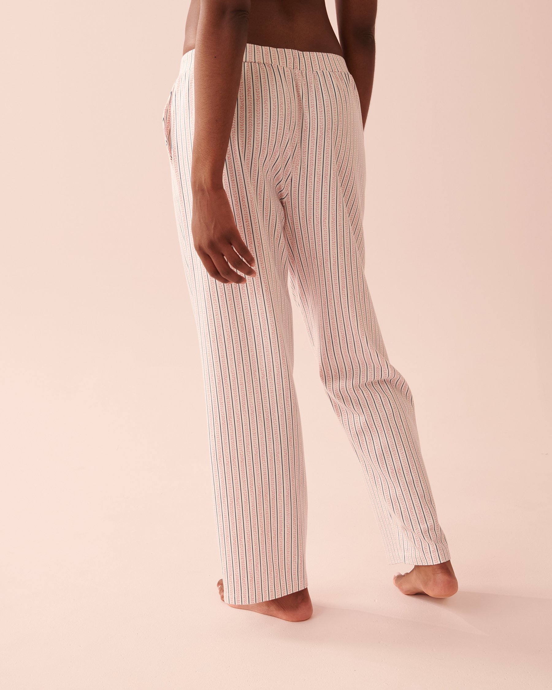 LA VIE EN ROSE Cotton Long Sleeve Shirt PJ Set Colored vertical stripes 40400052 - View4