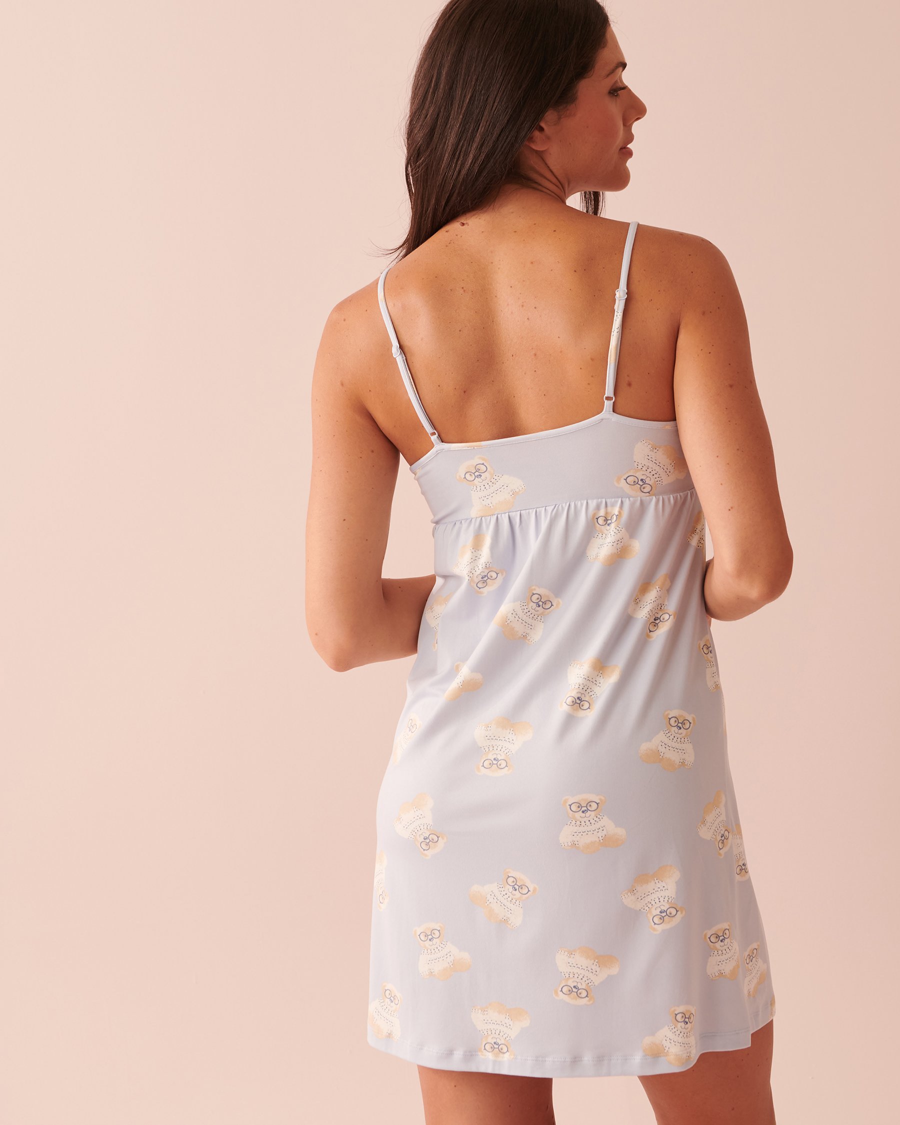 LA VIE EN ROSE Nerdy Bear Print Super Soft Nightie Nerdy bear 40500297 - View2