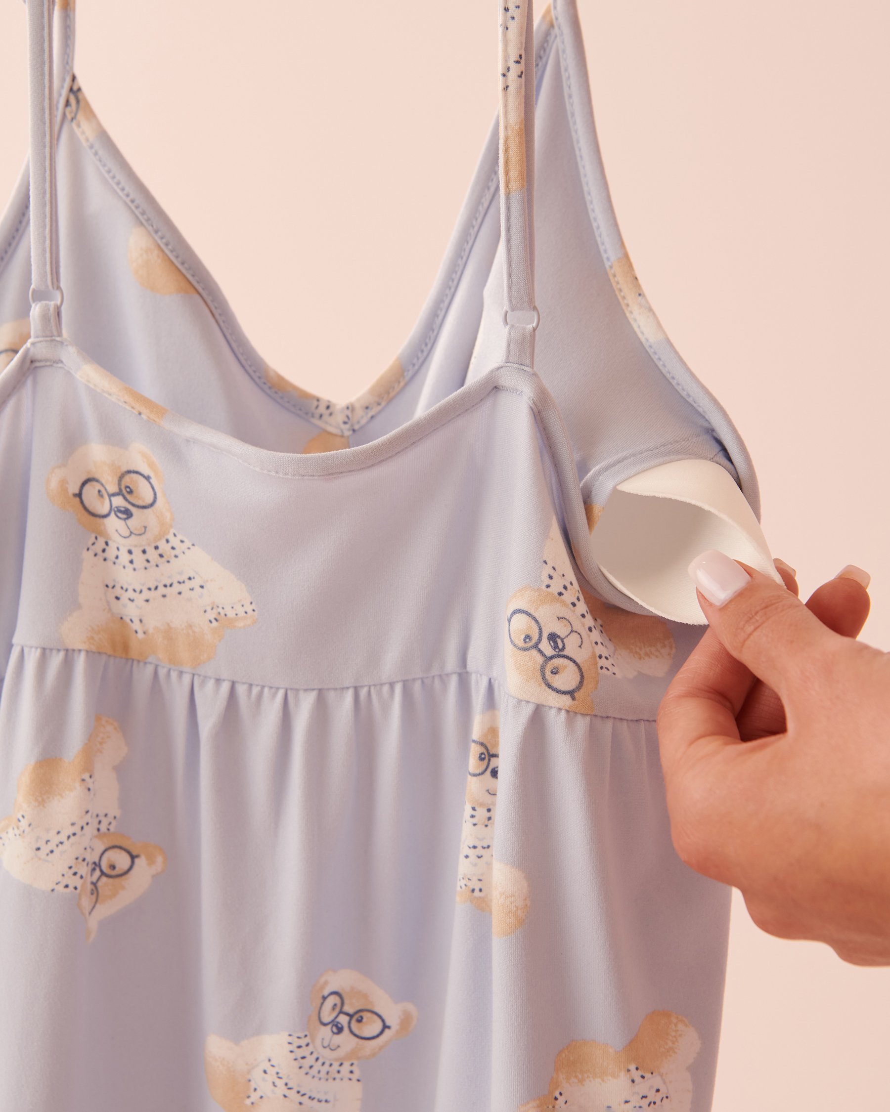 LA VIE EN ROSE Nerdy Bear Print Super Soft Nightie Nerdy bear 40500297 - View3