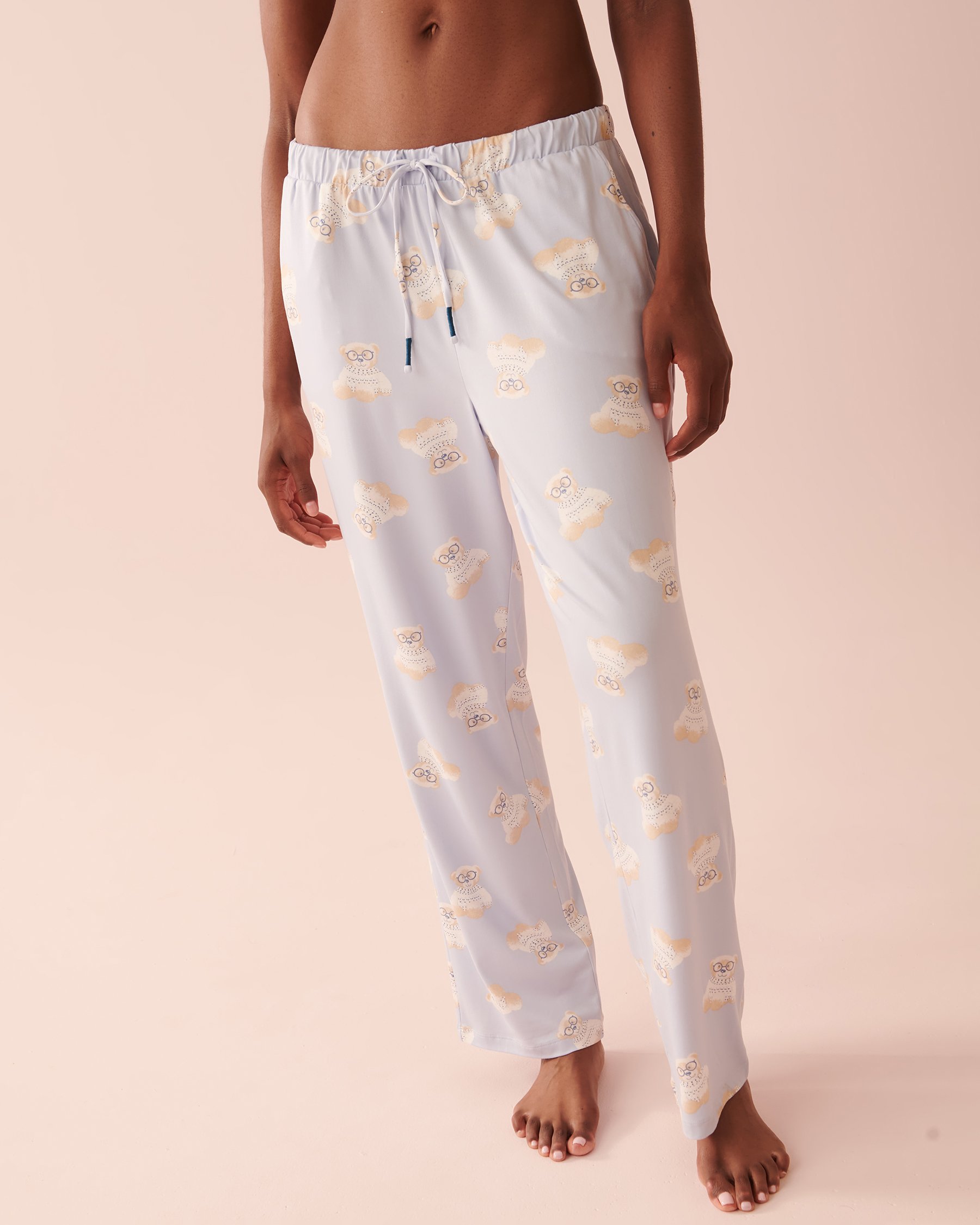 LA VIE EN ROSE Nerdy Bear Print Super Soft Pajama Pants Nerdy bear 40200471 - View1