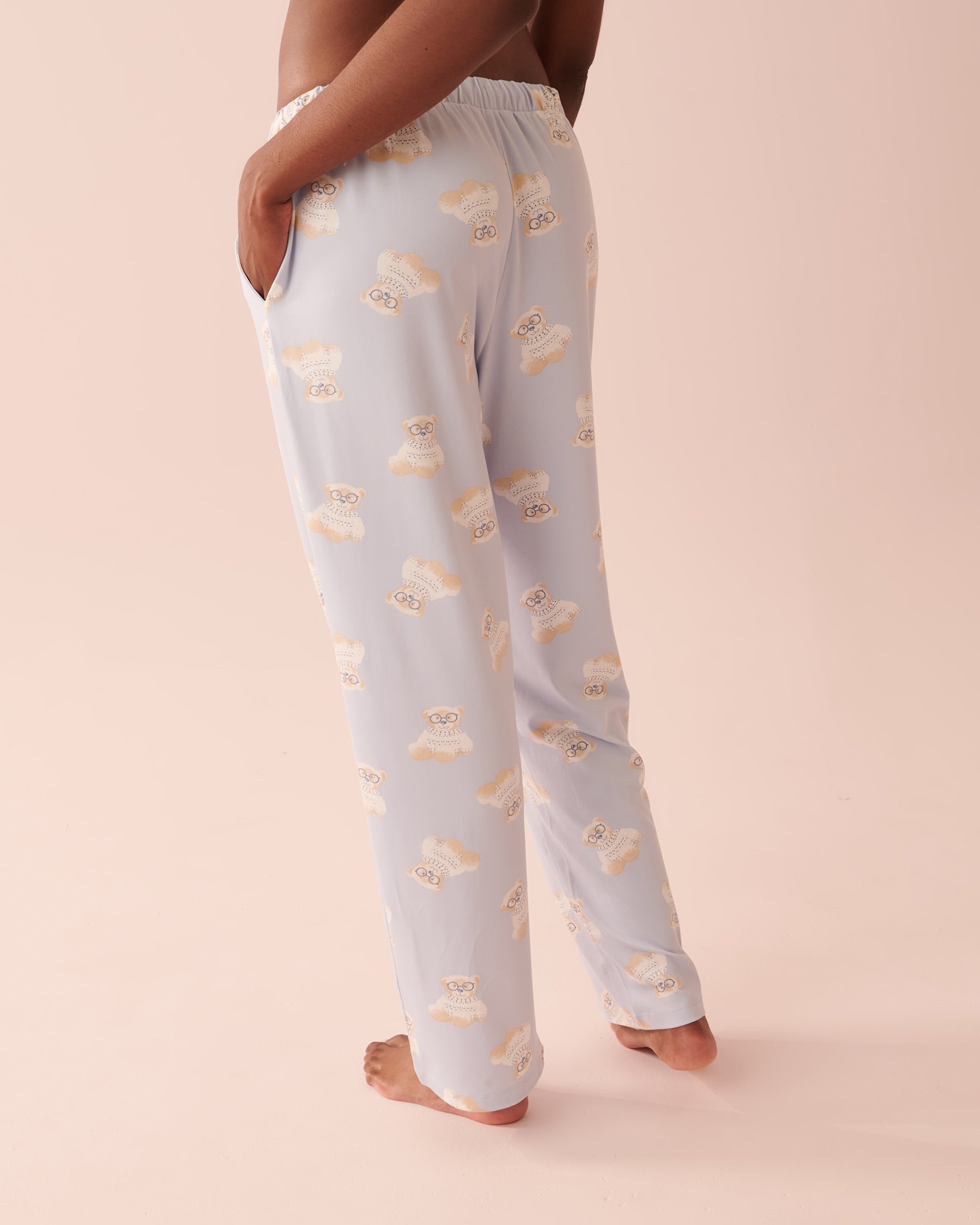 LA VIE EN ROSE Nerdy Bear Print Super Soft Pajama Pants Nerdy bear 40200471 - View2