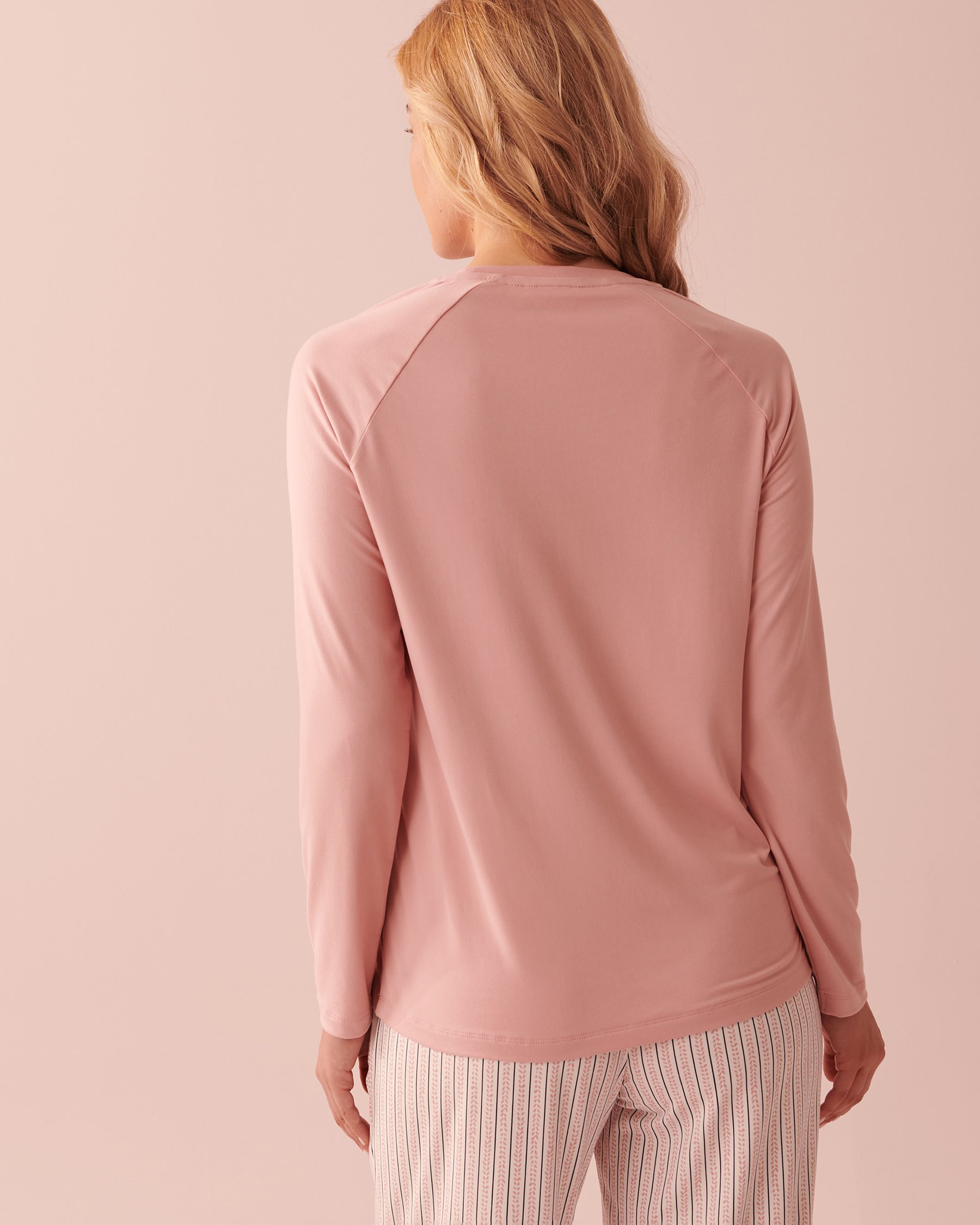 LA VIE EN ROSE Night Owl Super Soft Long Sleeve Shirt Blush rose 40100476 - View2