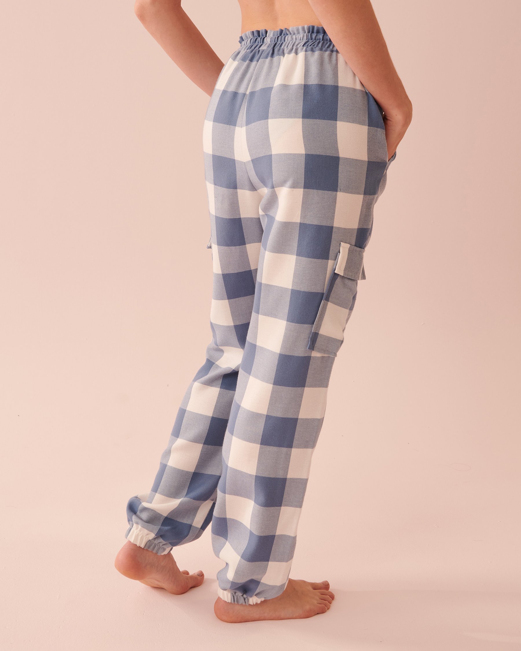 LA VIE EN ROSE Plaid Cargo Pajama Pants Blue horizon plaid 40200480 - View2