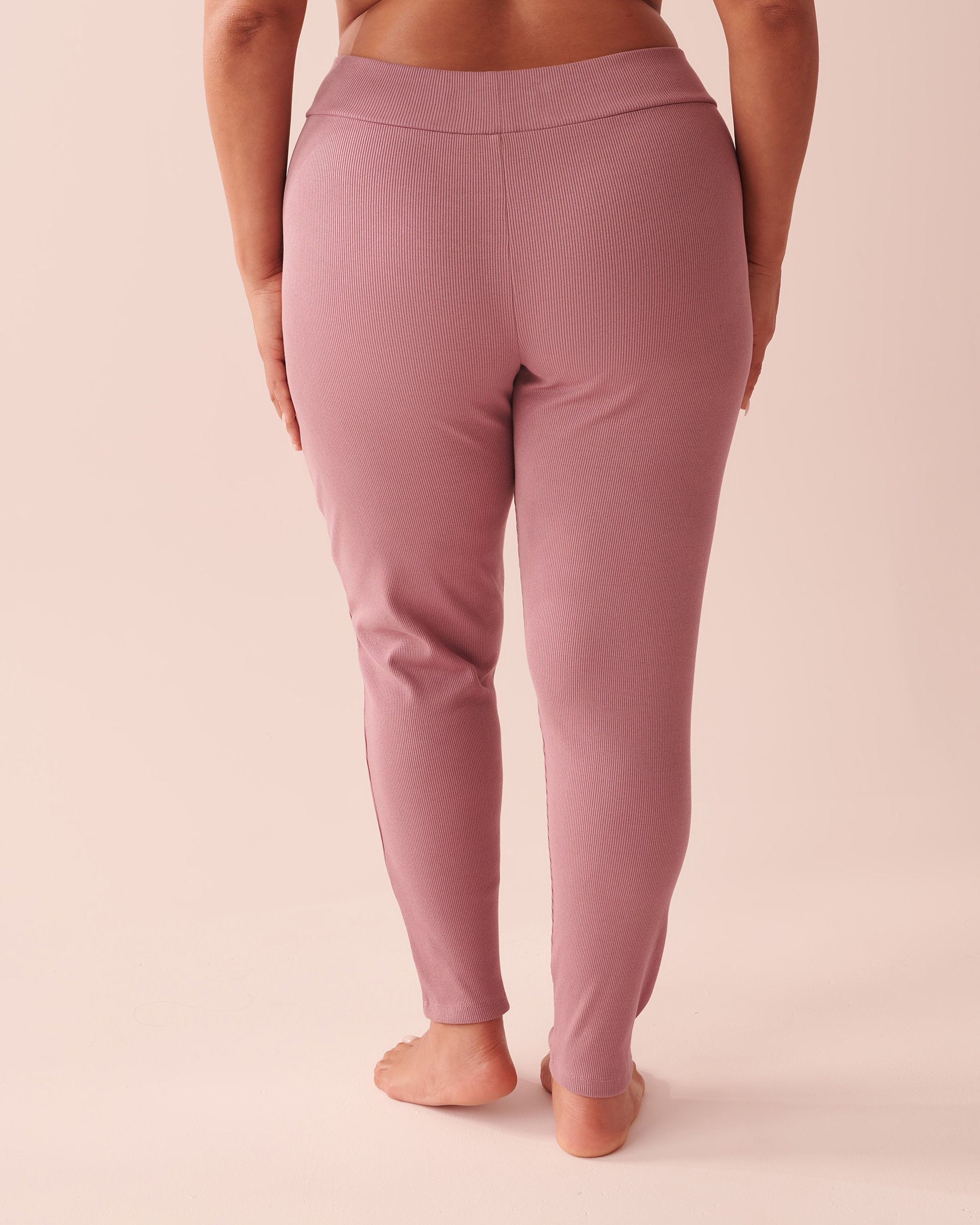 LA VIE EN ROSE Ribbed Fitted Pants Dusky orchid 40200481 - View4