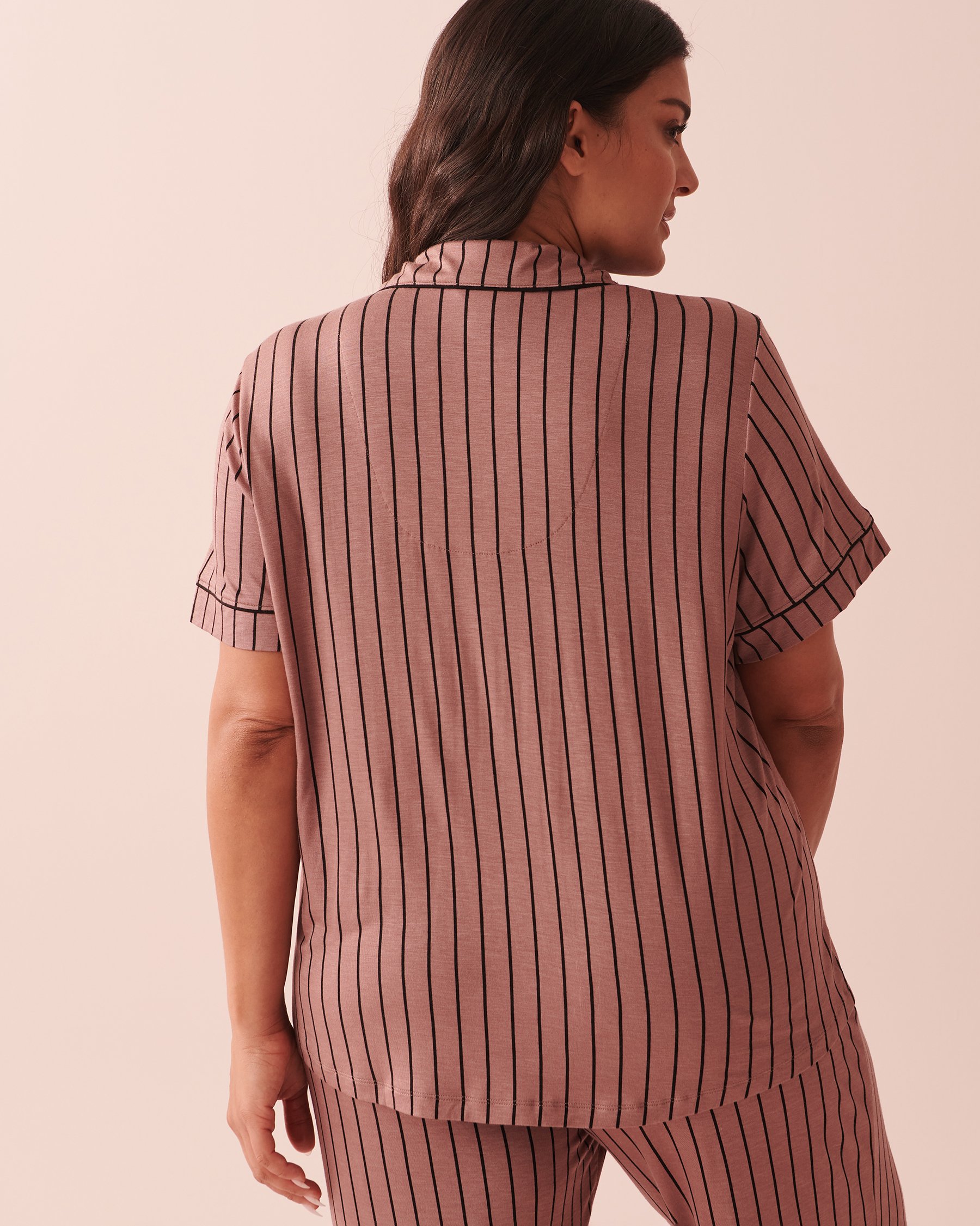 LA VIE EN ROSE Soft Jersey Short Sleeve Shirt Chic stripes 40100490 - View2