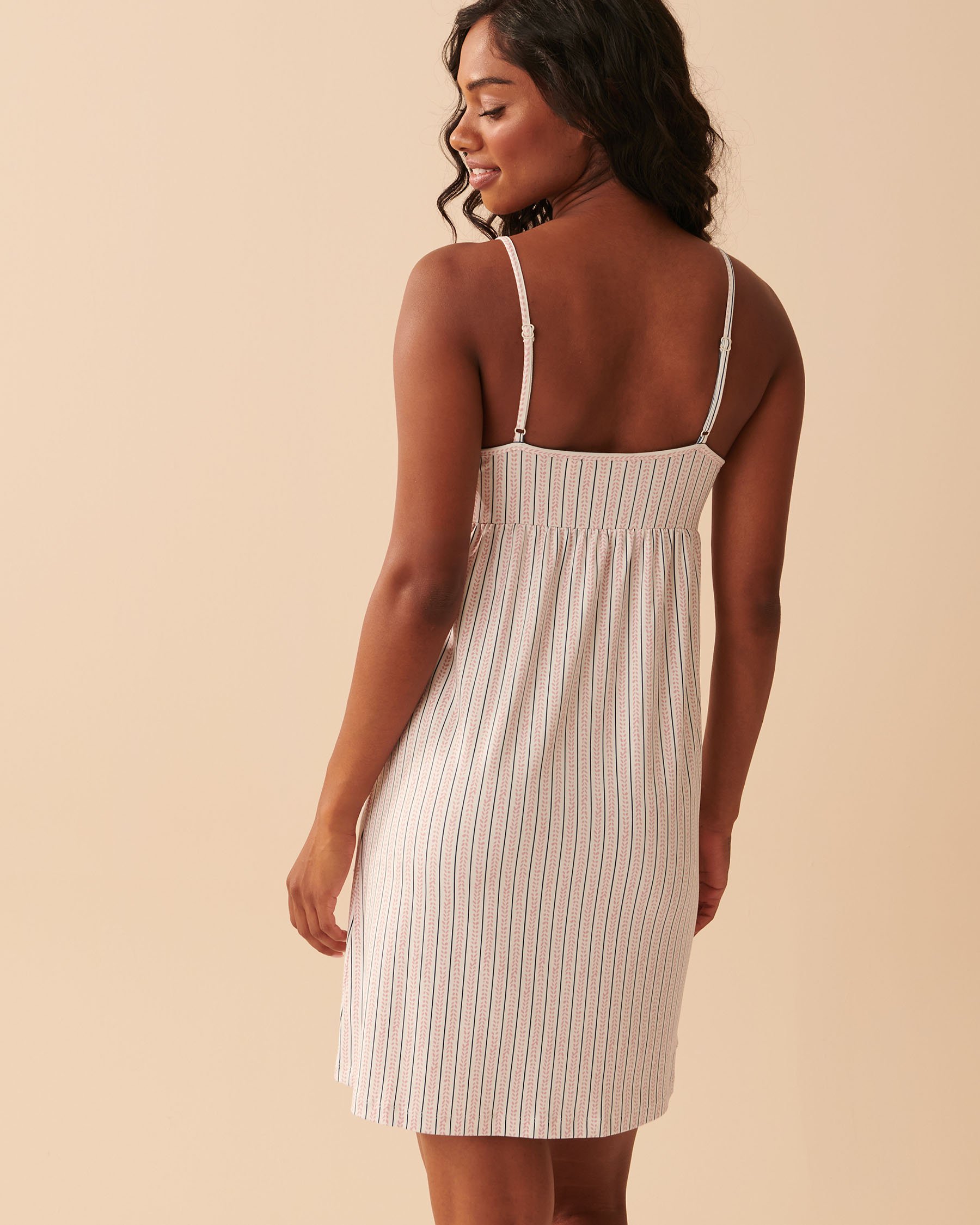 LA VIE EN ROSE Super Soft Thin Straps Nightie Colored vertical stripes 40500297 - View2