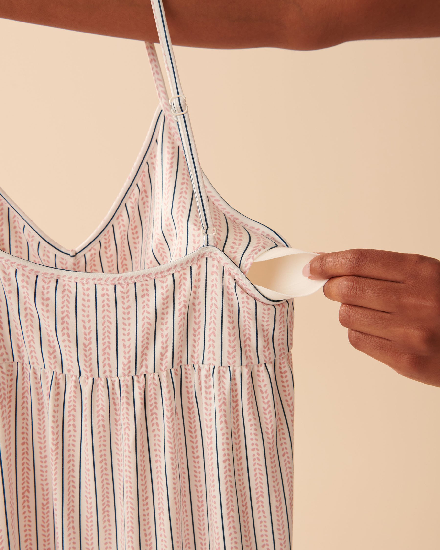 LA VIE EN ROSE Super Soft Thin Straps Nightie Colored vertical stripes 40500297 - View4