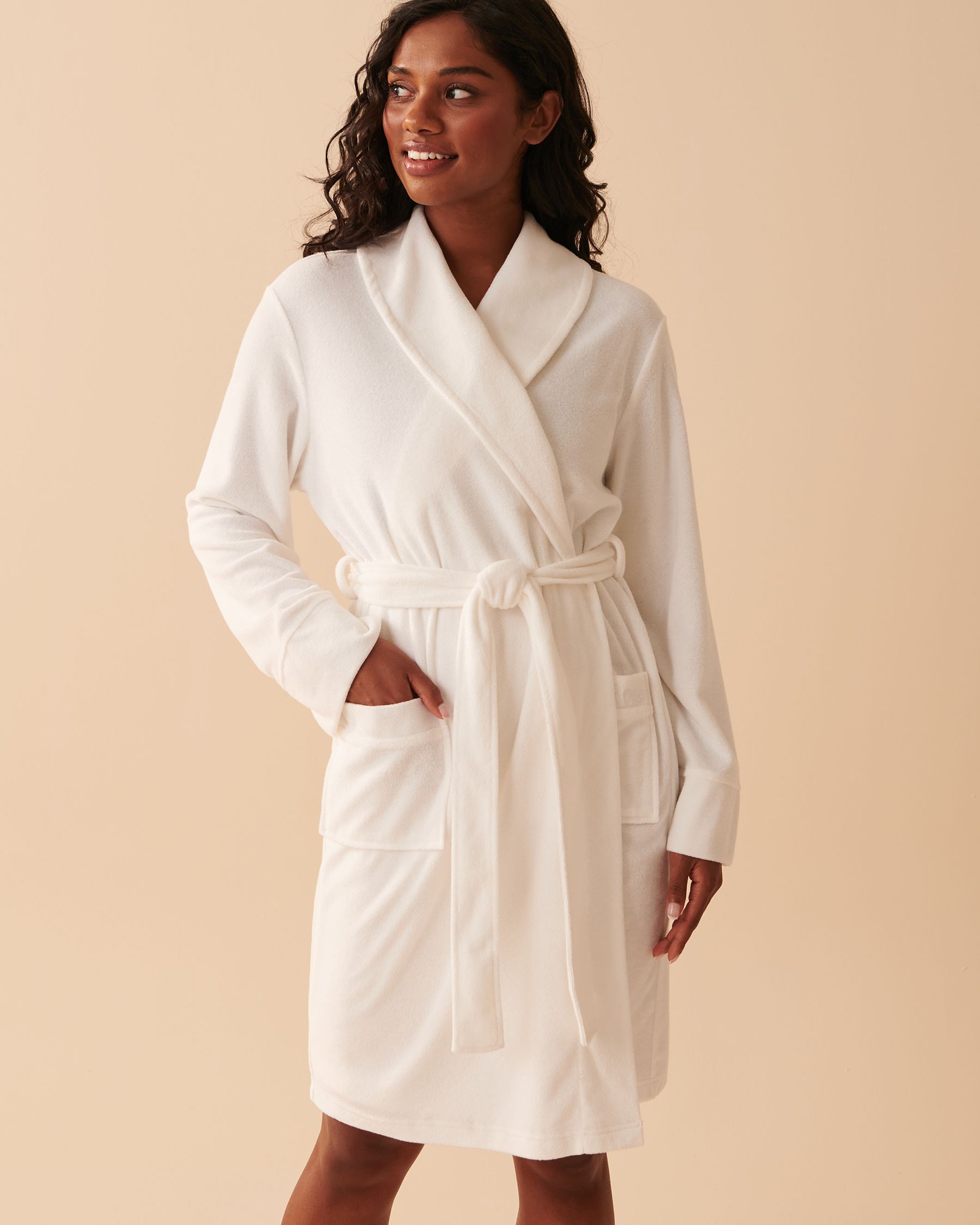 LA VIE EN ROSE Terry Spa Robe White 40600140 - View1