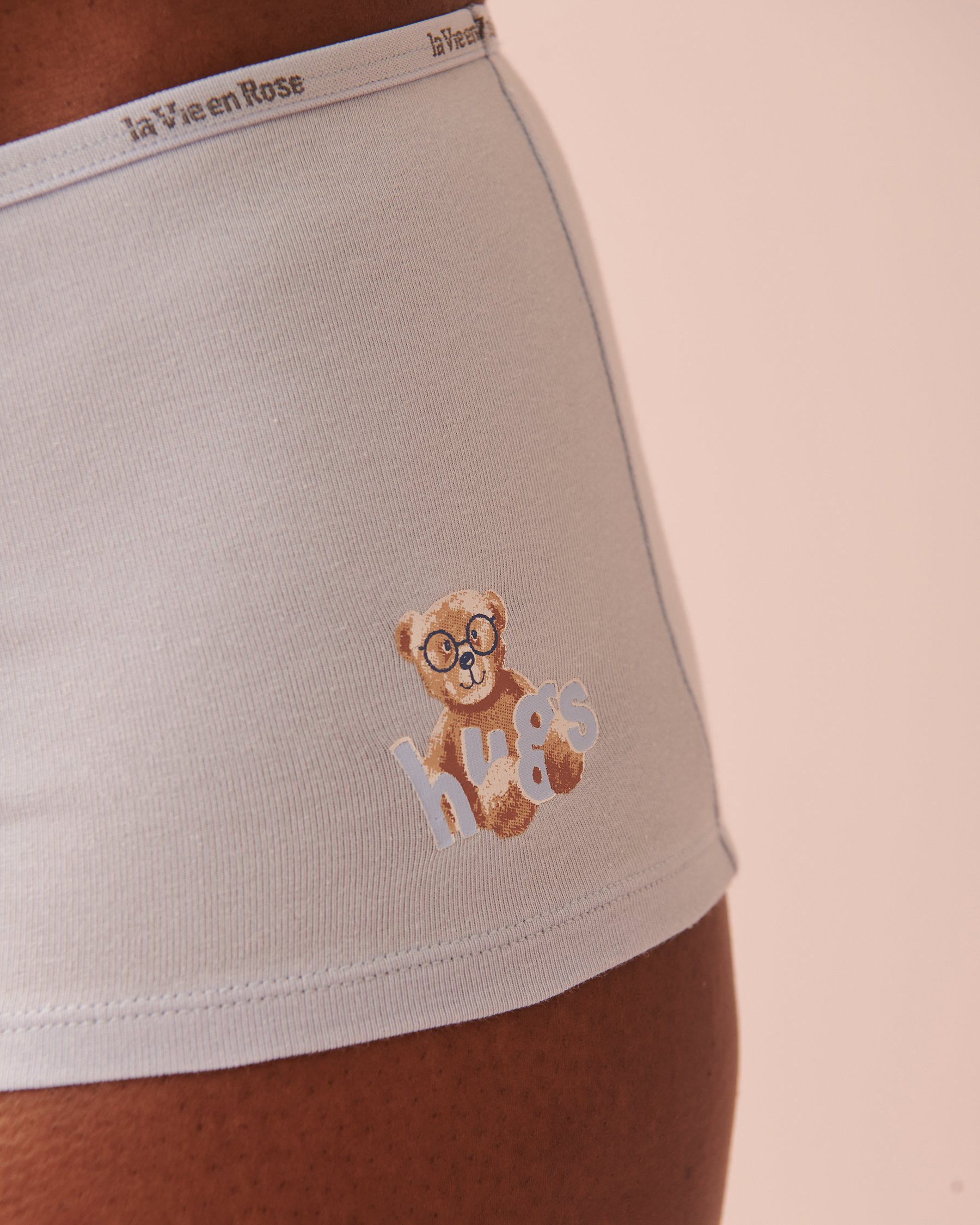 LA VIE EN ROSE Cotton Boyleg Panty Heather blue 20100346 - View4