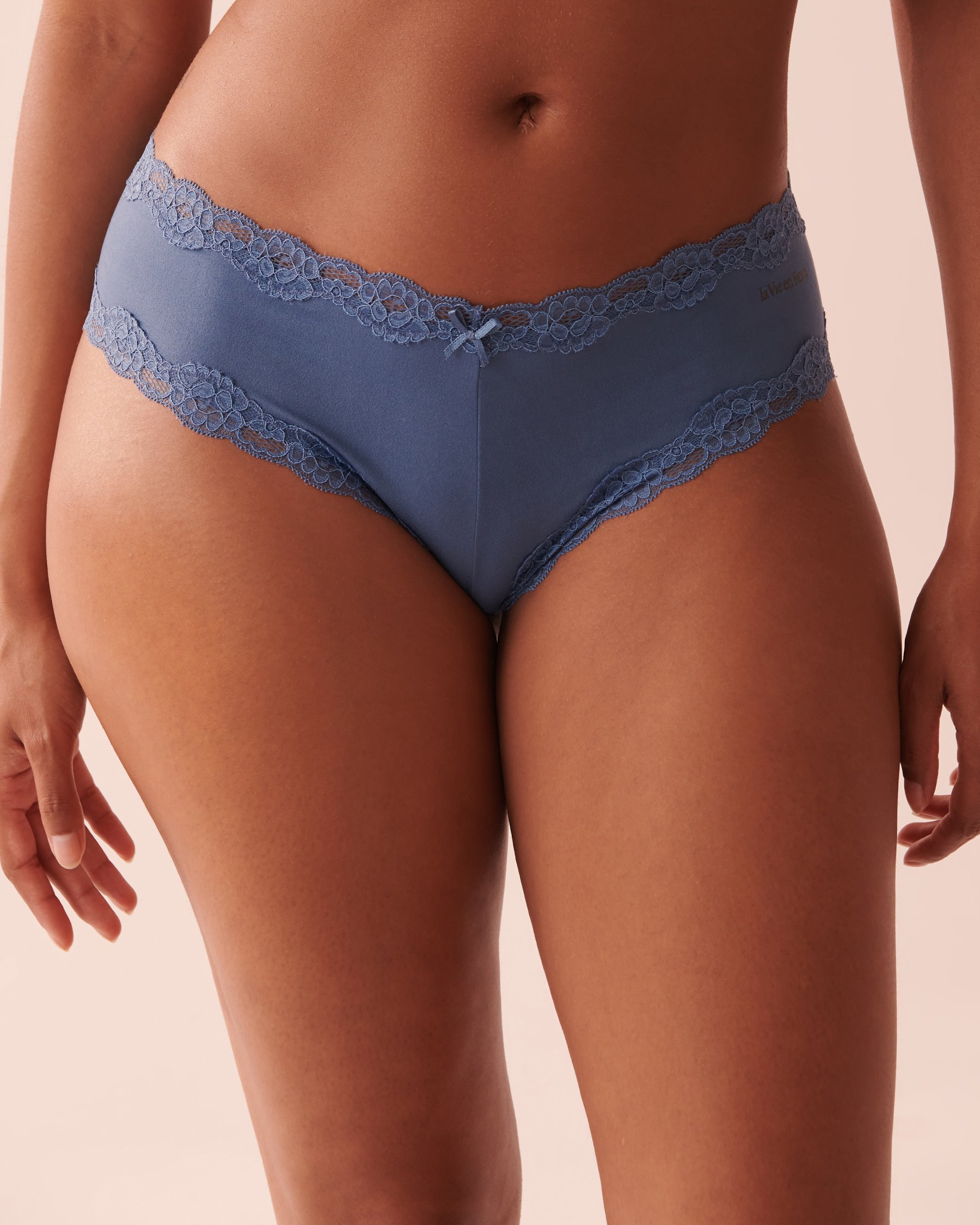 LA VIE EN ROSE Super Soft Lace Detail Cheeky Panty Blue horizon 20100353 - View1