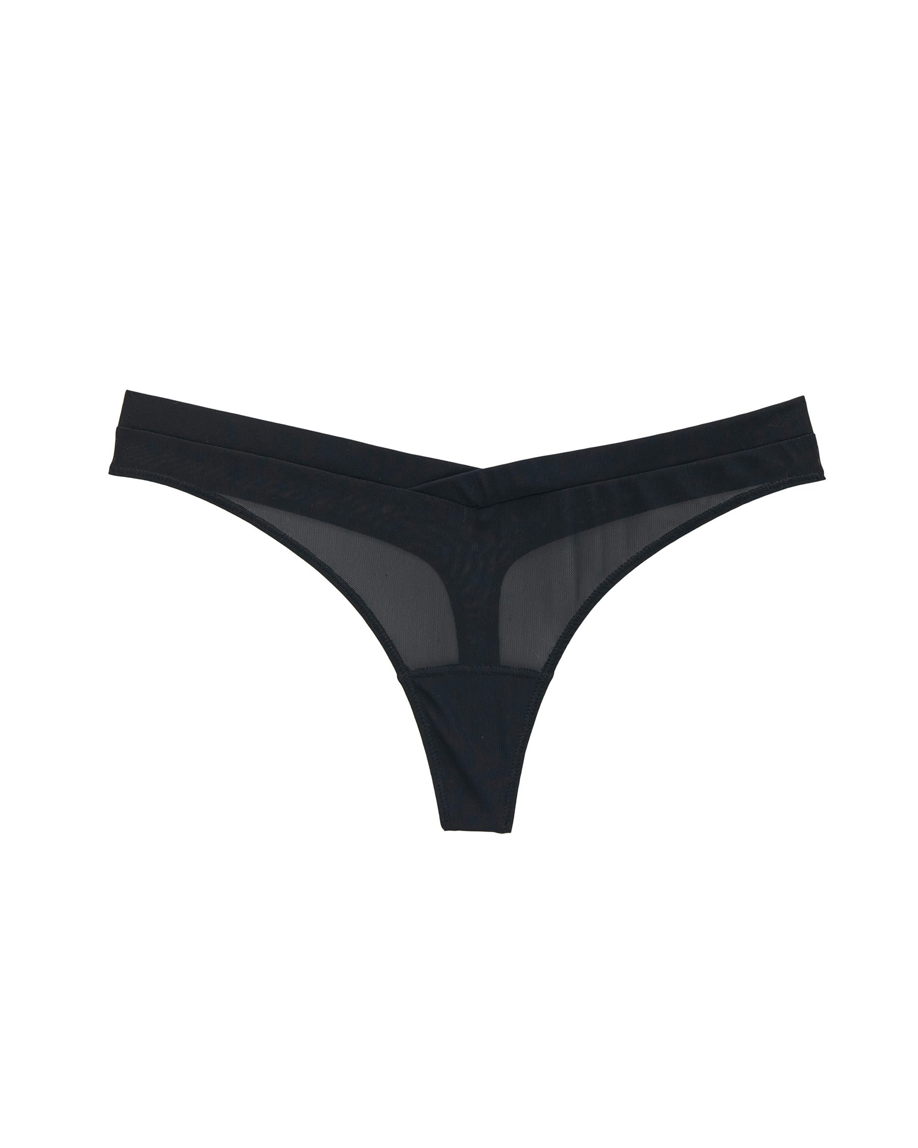 LA VIE EN ROSE Mesh Thong Panty Black 20200352 - View3