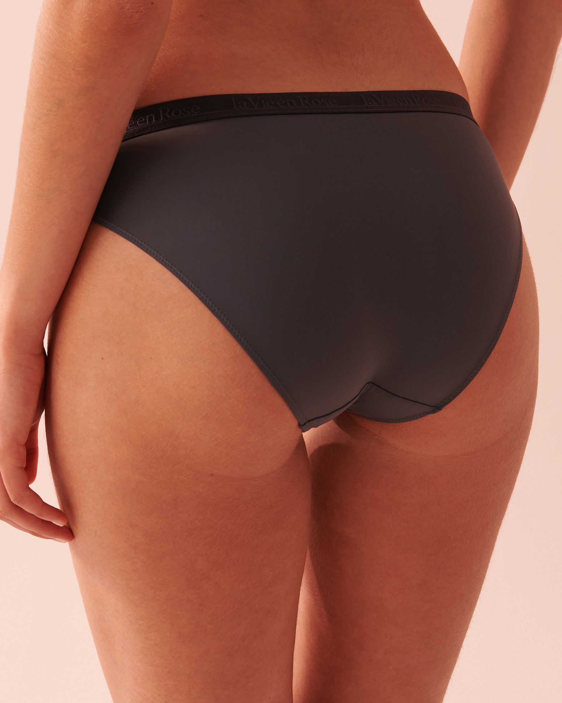 LA VIE EN ROSE Culotte bikini microfibre et bande élastique logo Bleu ombré 20300244 - Voir2
