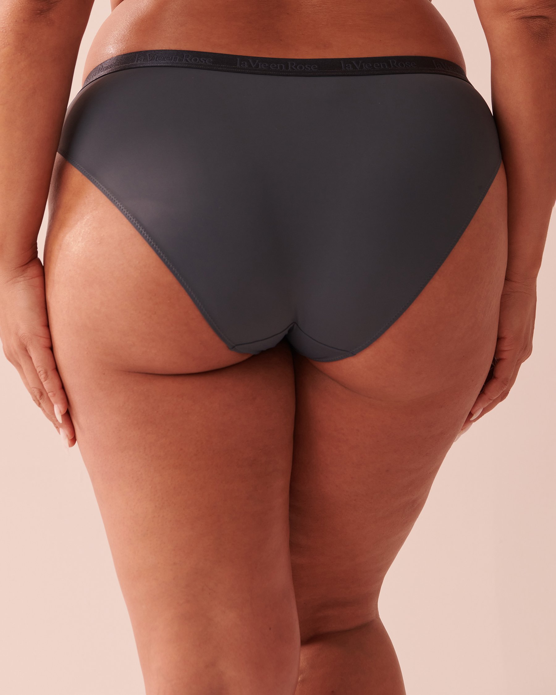 LA VIE EN ROSE Culotte bikini microfibre et bande élastique logo Bleu ombré 20300244 - Voir5