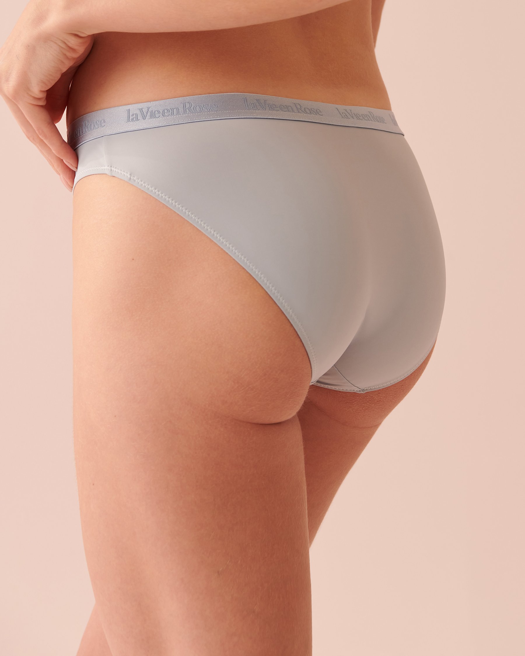 LA VIE EN ROSE Culotte bikini microfibre et bande élastique logo Brouillard bleu 20300244 - Voir2