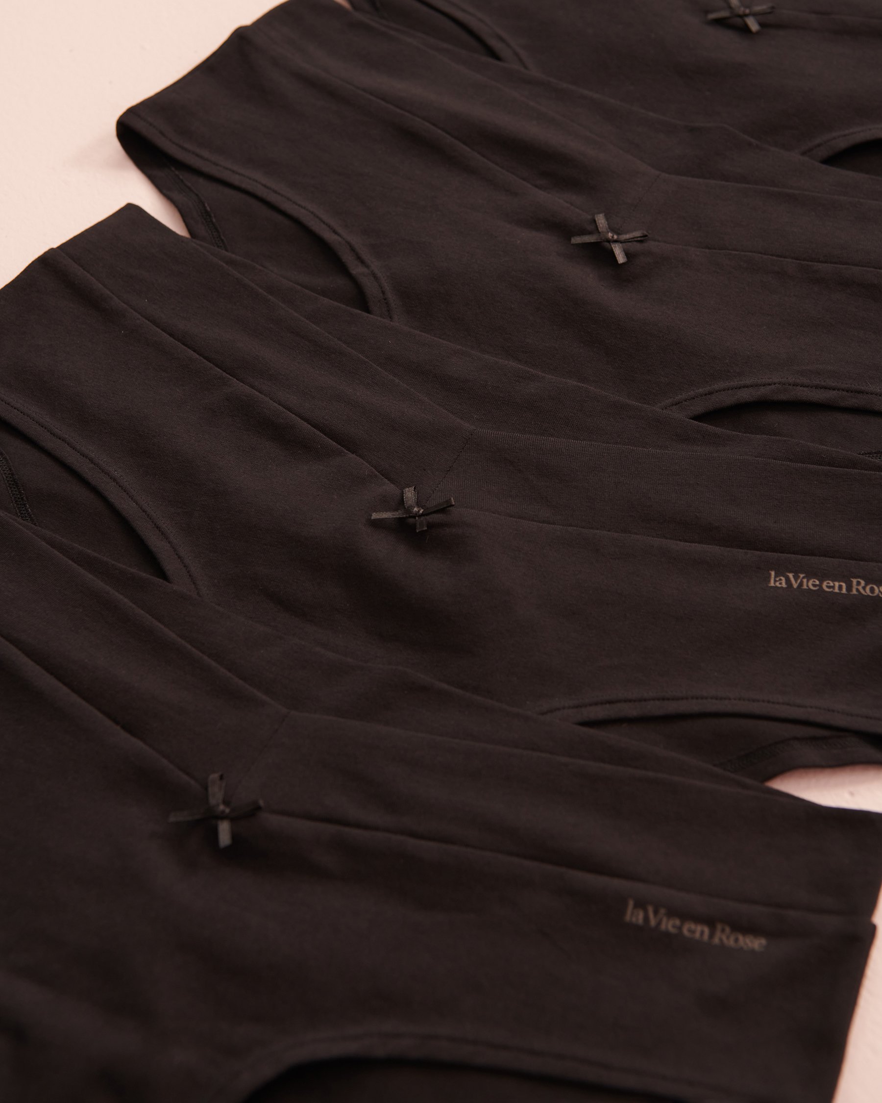 LA VIE EN ROSE 6-Pack Cotton Hiphugger Panty Black 20100368 - View4