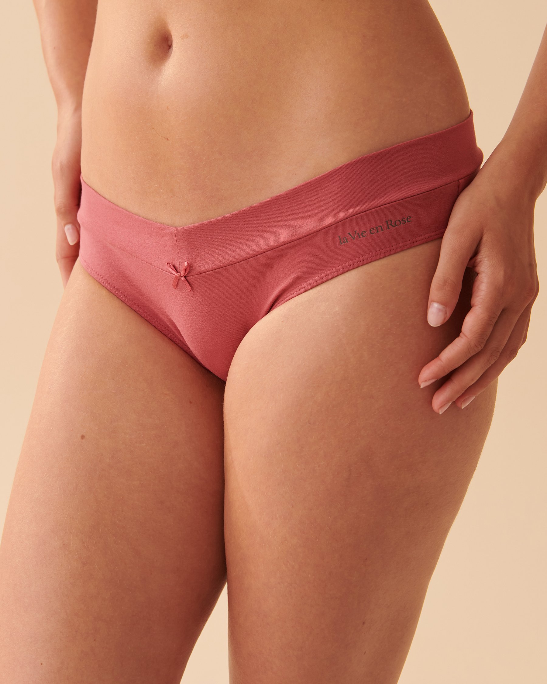 LA VIE EN ROSE Cotton Bikini Panty Rosé wine 20100361 - View1