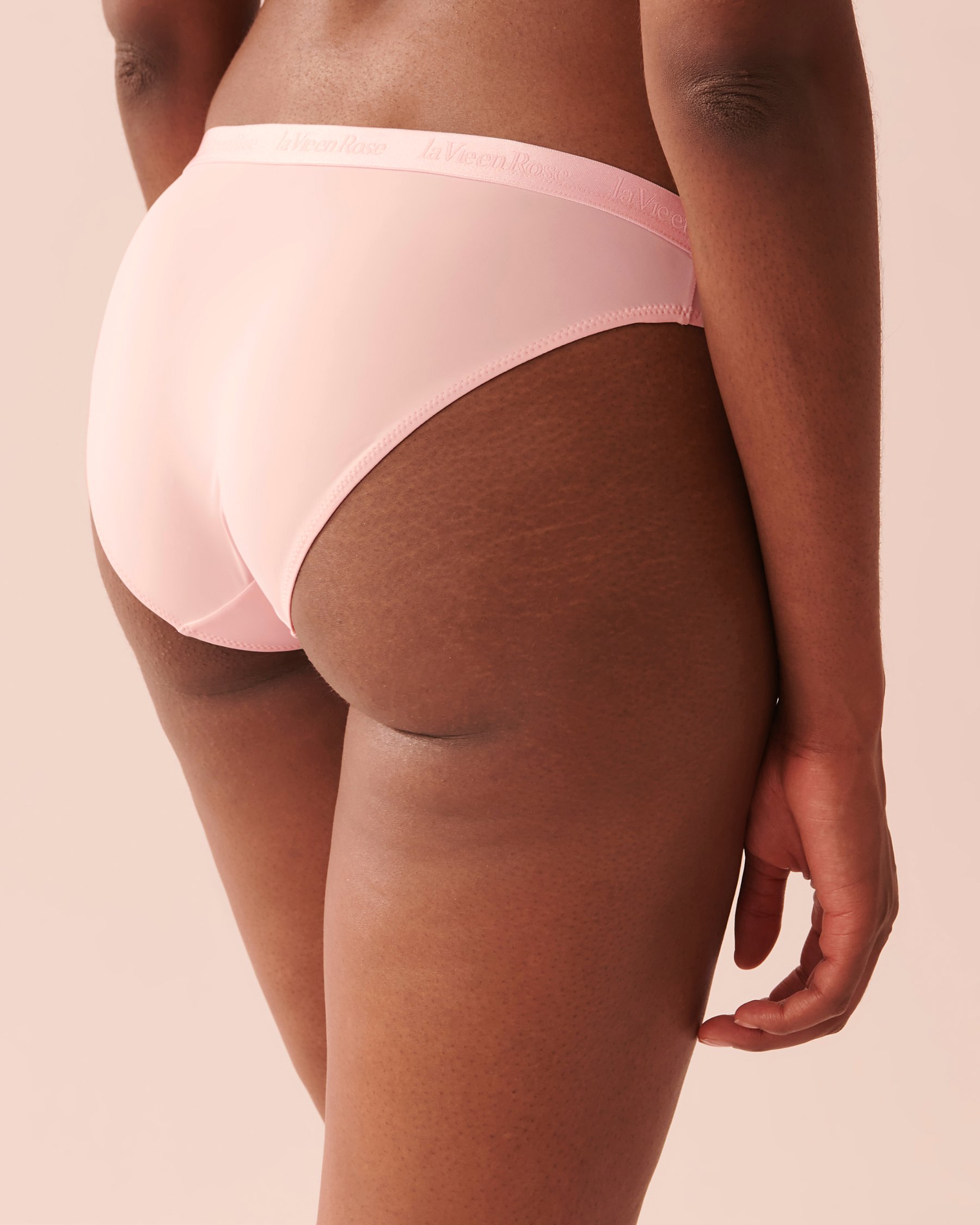 LA VIE EN ROSE Culotte bikini microfibre et bande élastique logo Rose de l'aurore 20300244 - View2