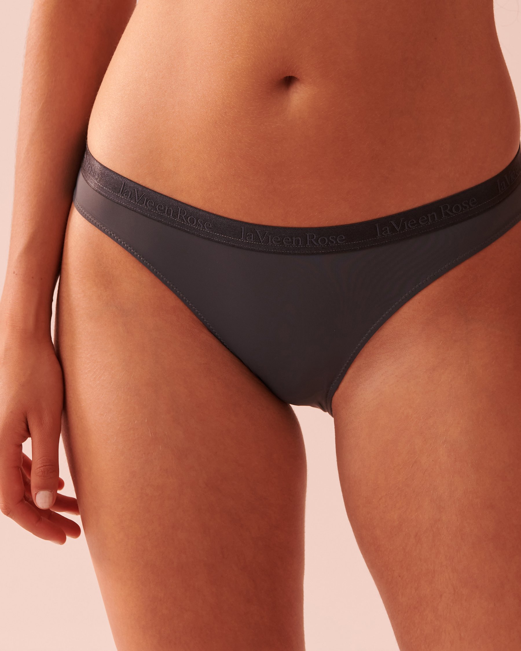 LA VIE EN ROSE Microfiber and Logo Elastic Band Bikini Panty Ombre blue 20300244 - View1