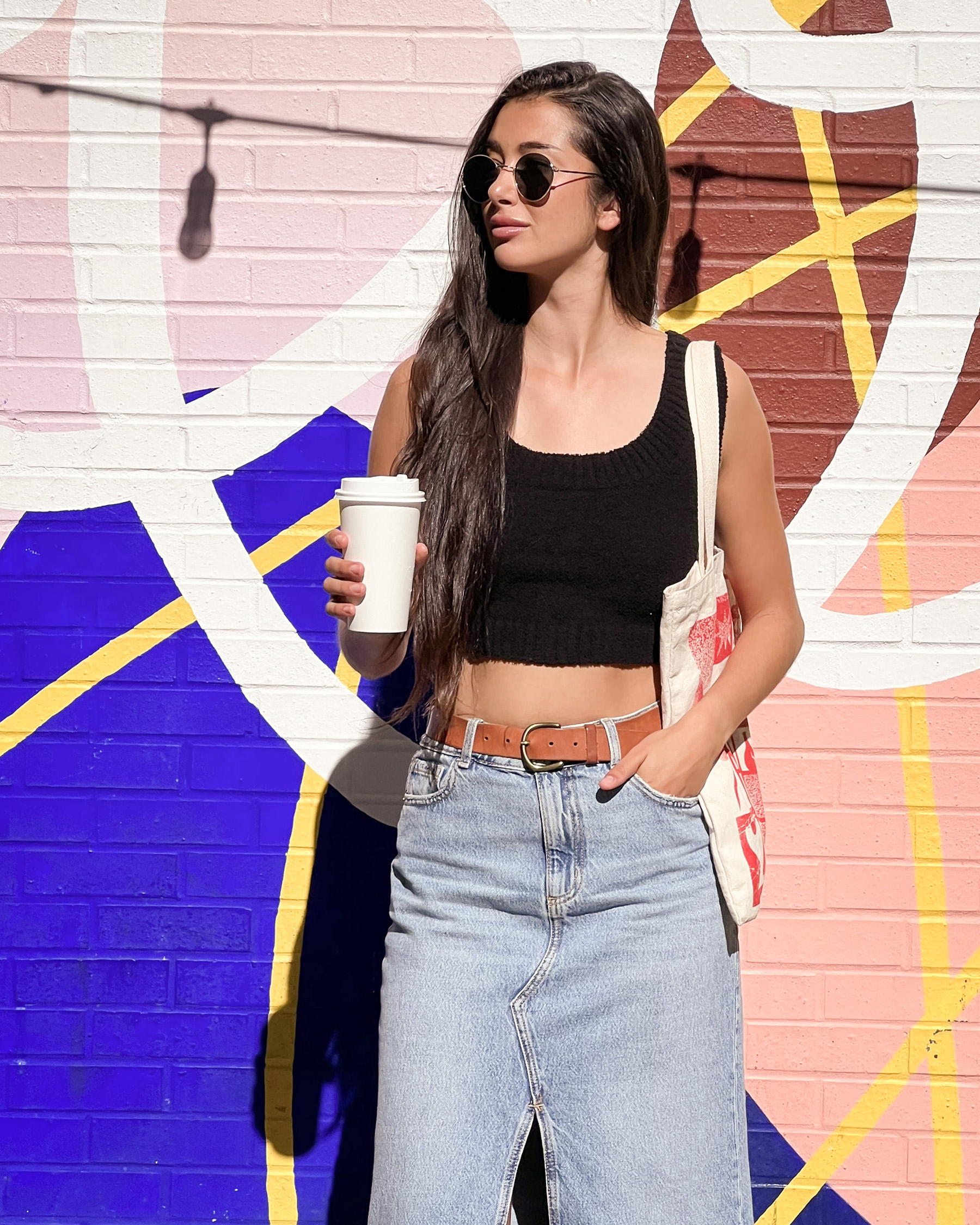 LA VIE EN ROSE Chenille Crop Cami Black 50100069 - View4