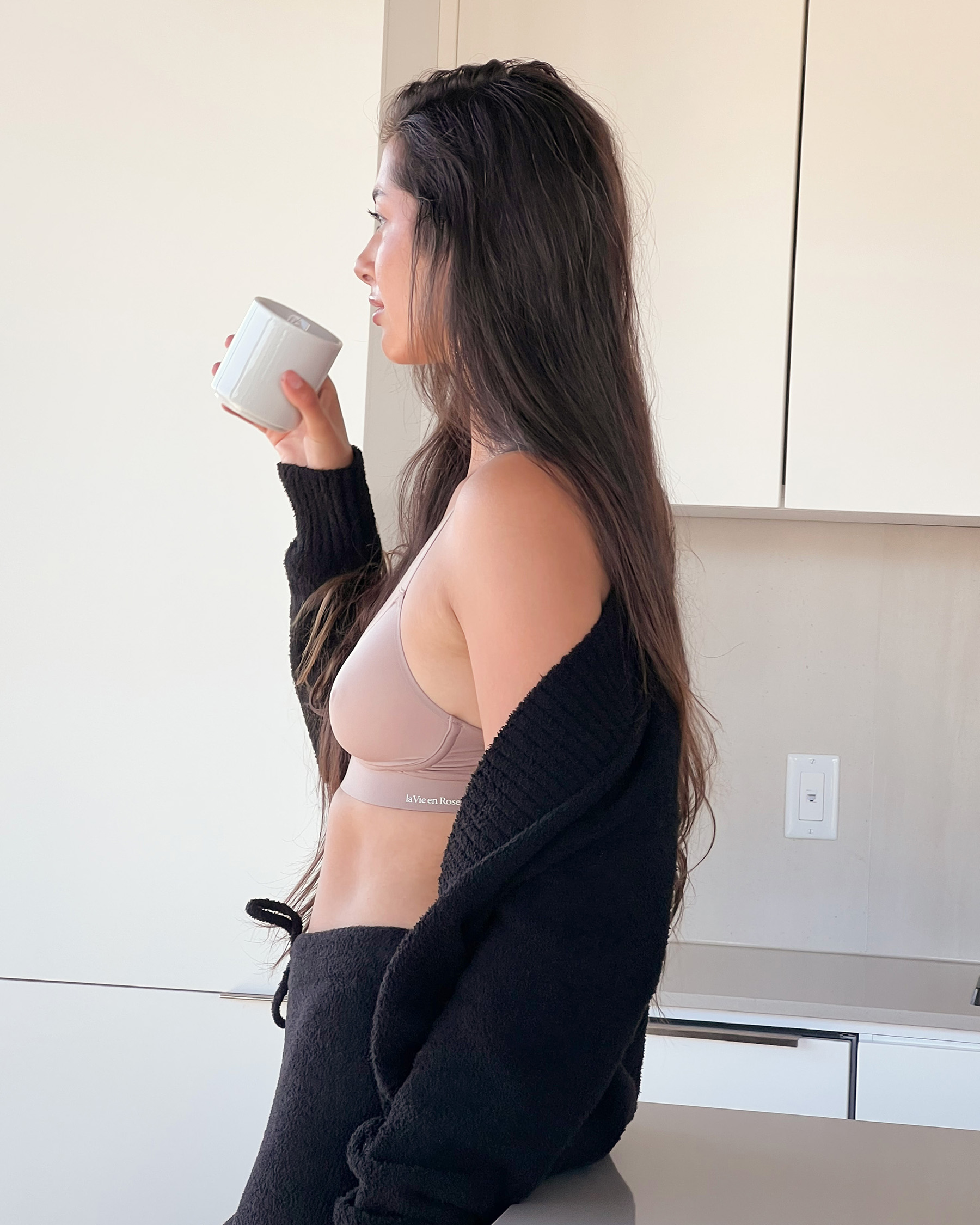 LA VIE EN ROSE Sheer Mesh Bralette Mocha 10100112 - View7