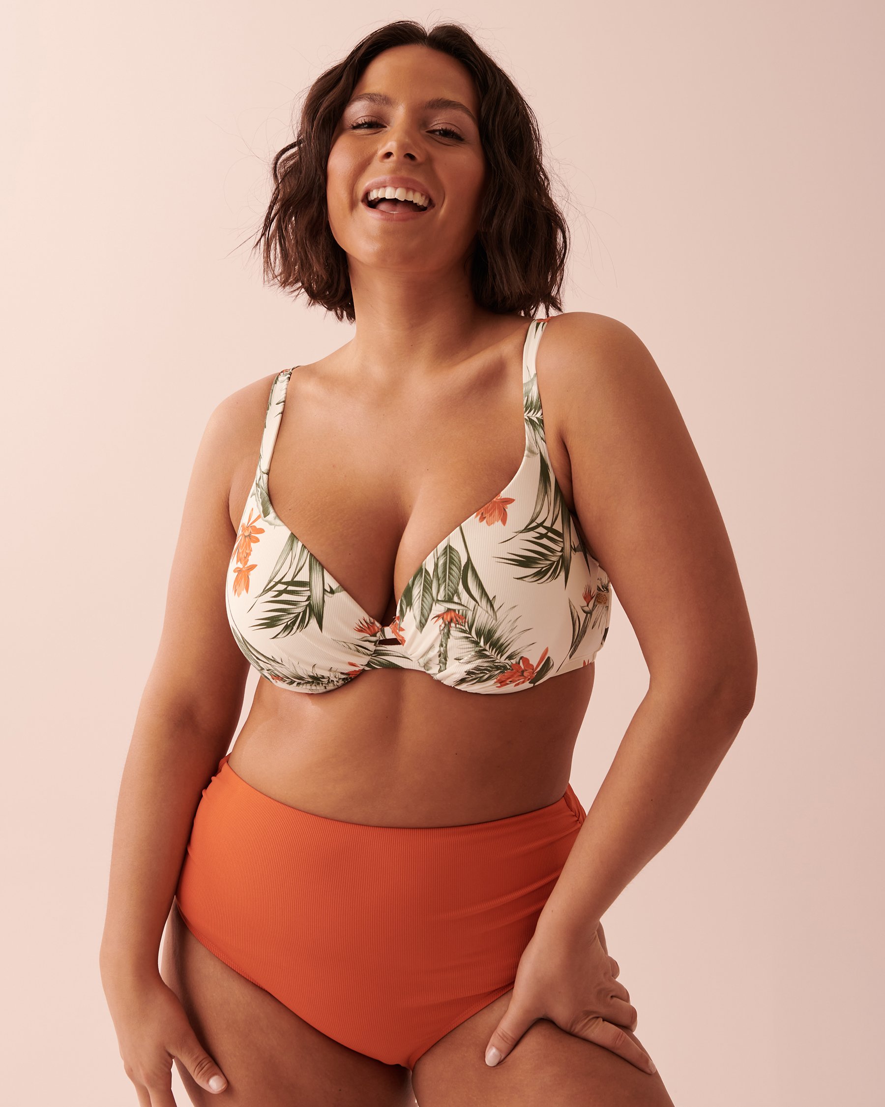 LA VIE EN ROSE AQUA SAMPIERI D Cup Plunge Bikini Top Wild blossoms 70200104 - View4