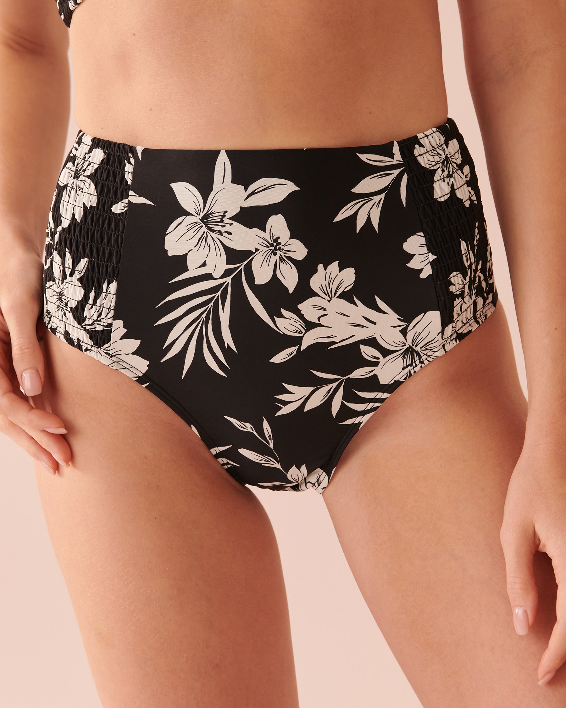 LA VIE EN ROSE AQUA Bas de bikini taille haute CALIFORNIA Fleurs californiennes 70300487 - Voir5