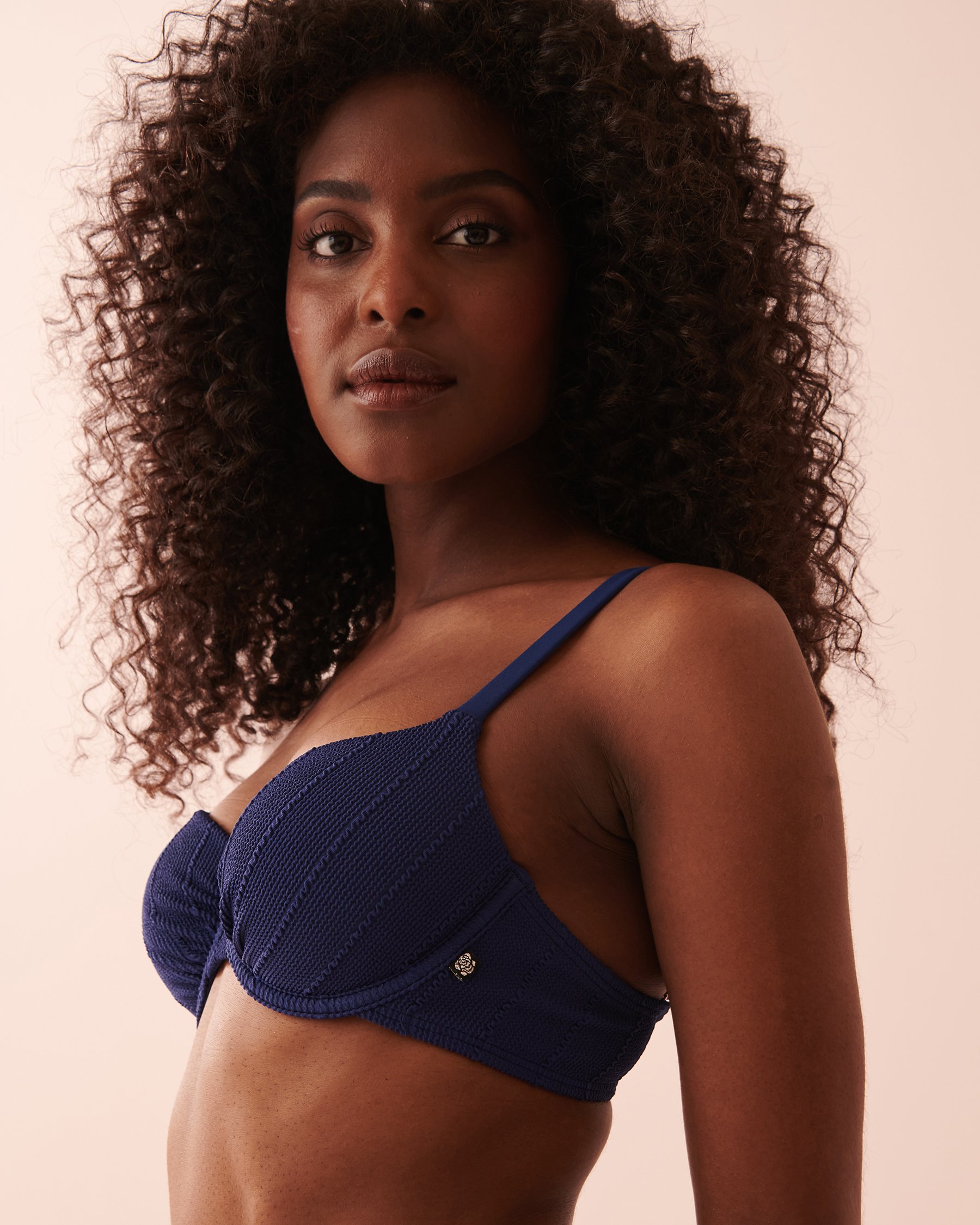 LA VIE EN ROSE AQUA TEXTURED Balconette Bikini Top Deep sea 70100532 - View4