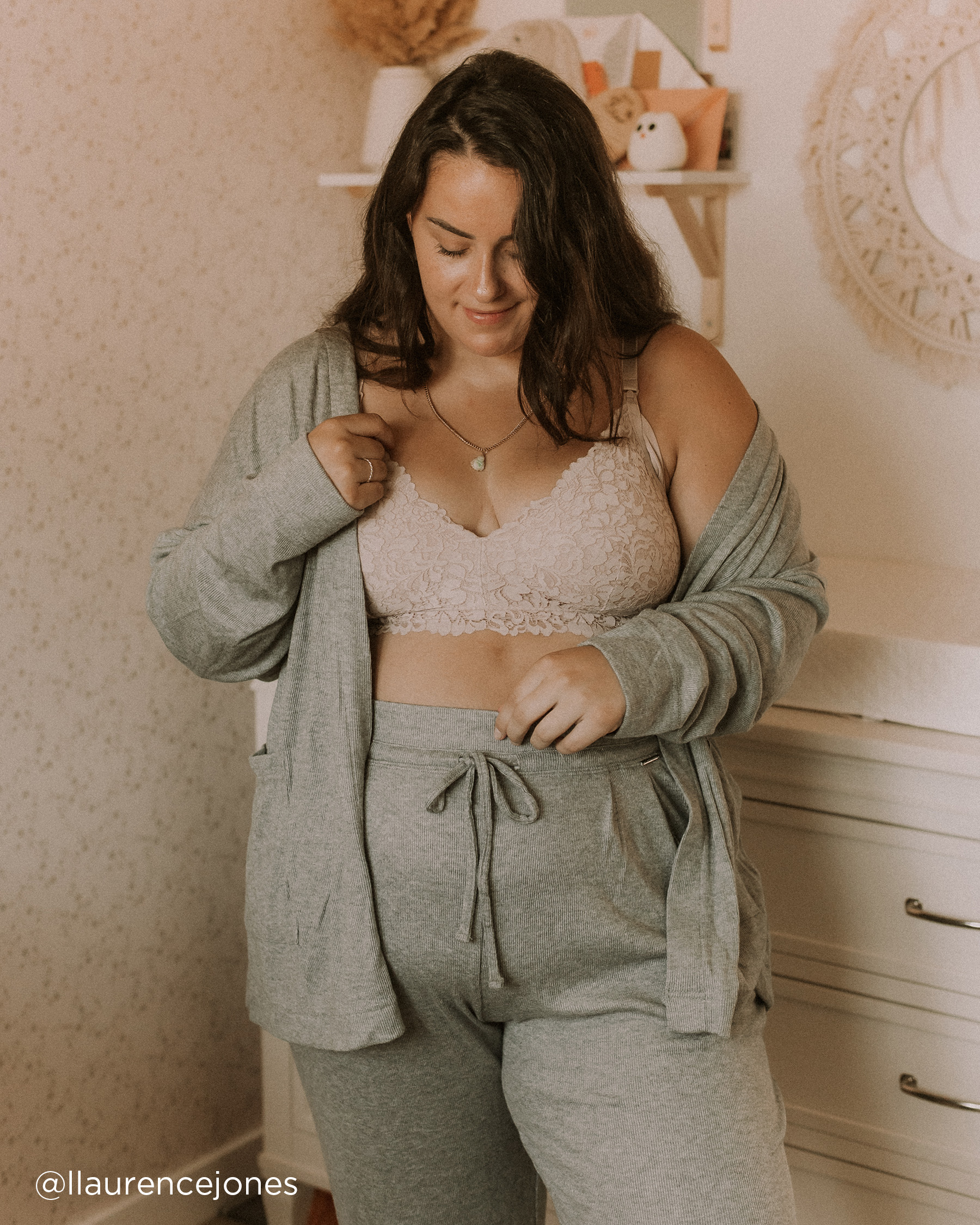 LA VIE EN ROSE Nursing Lace Bralette Shadow grey 10100109 - View5