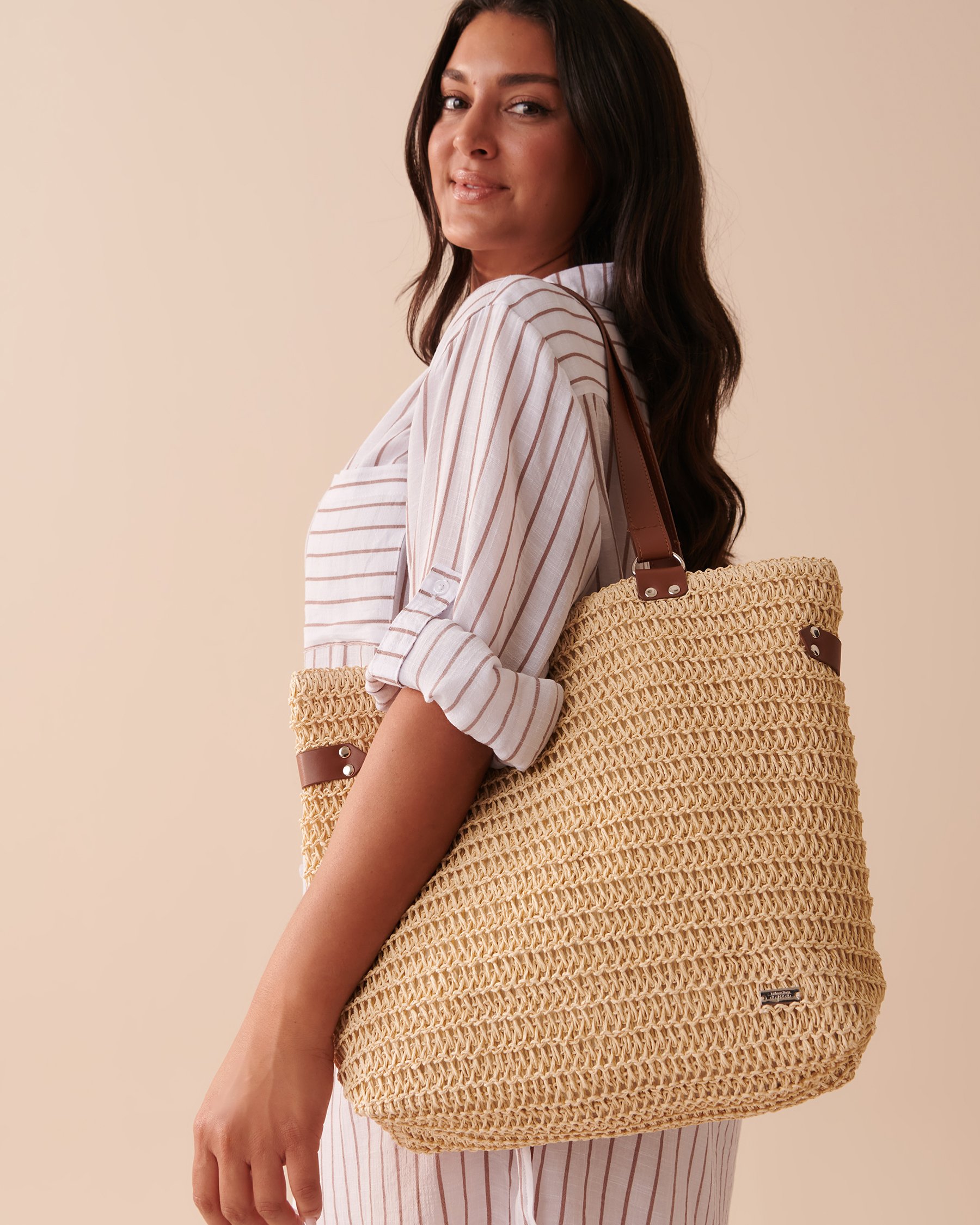 LA VIE EN ROSE AQUA Straw Bag Straw 80500086 - View4