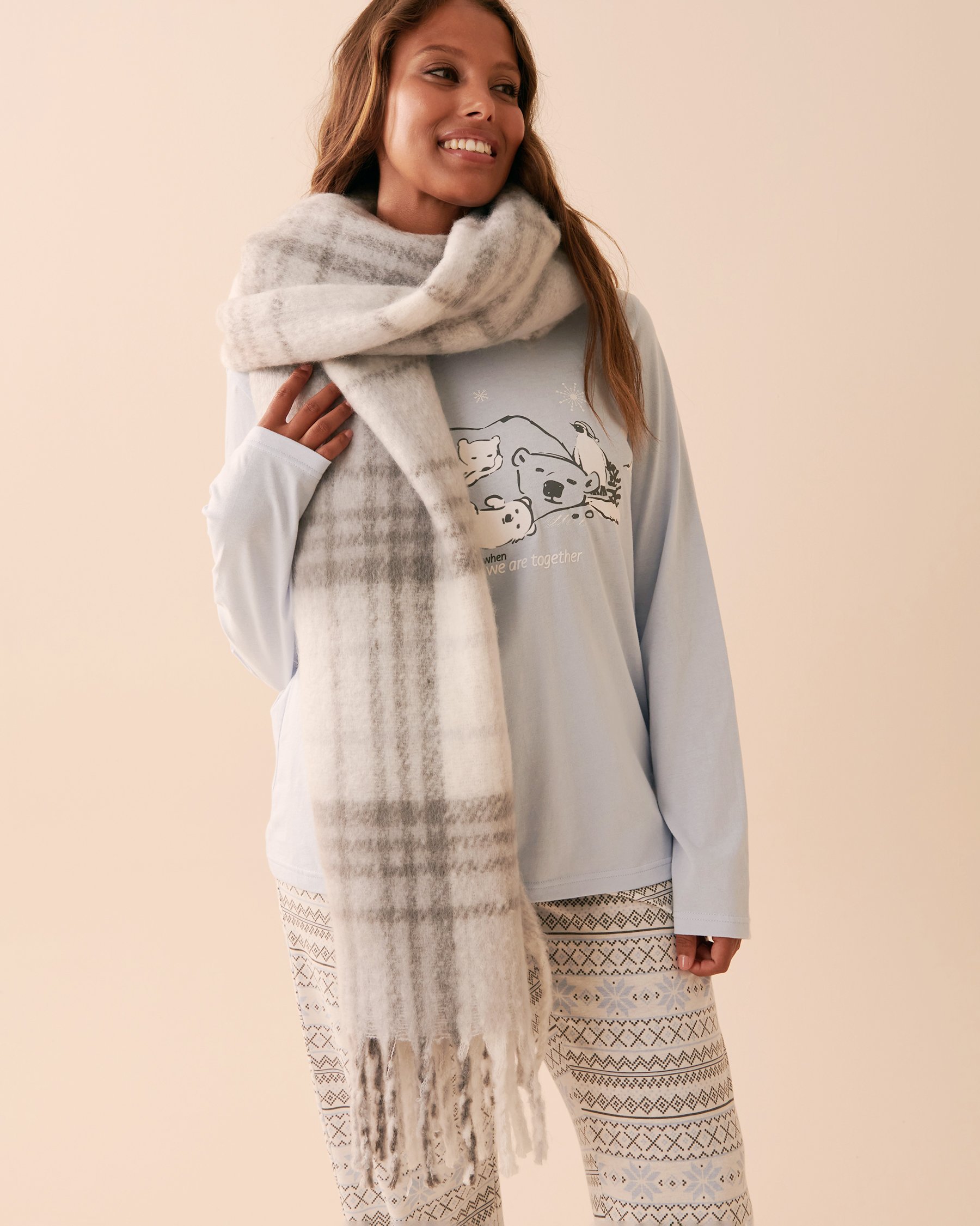 LA VIE EN ROSE Plaid Scarf Stardust Plaid 40700303 - View1