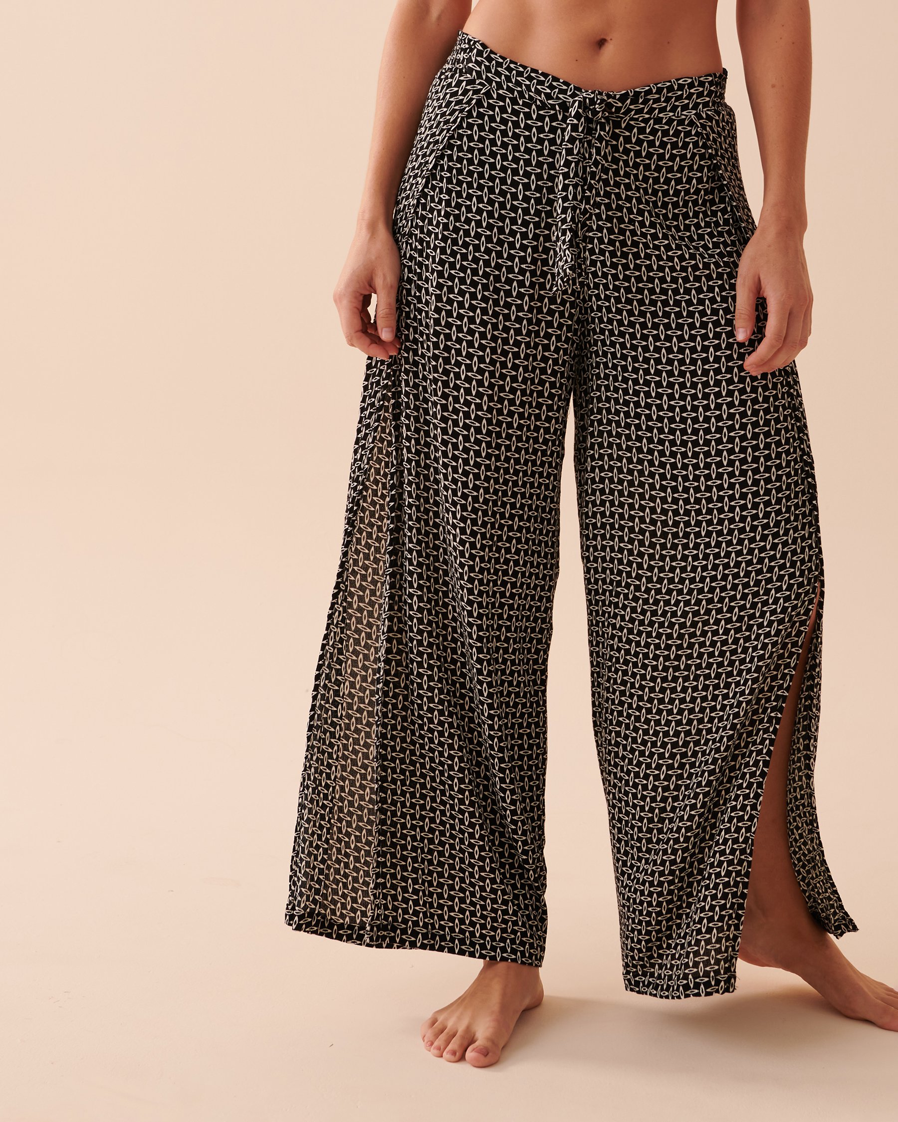 LA VIE EN ROSE AQUA Wrap Around Crinkle Pants Abstract geometric 80200038 - View6