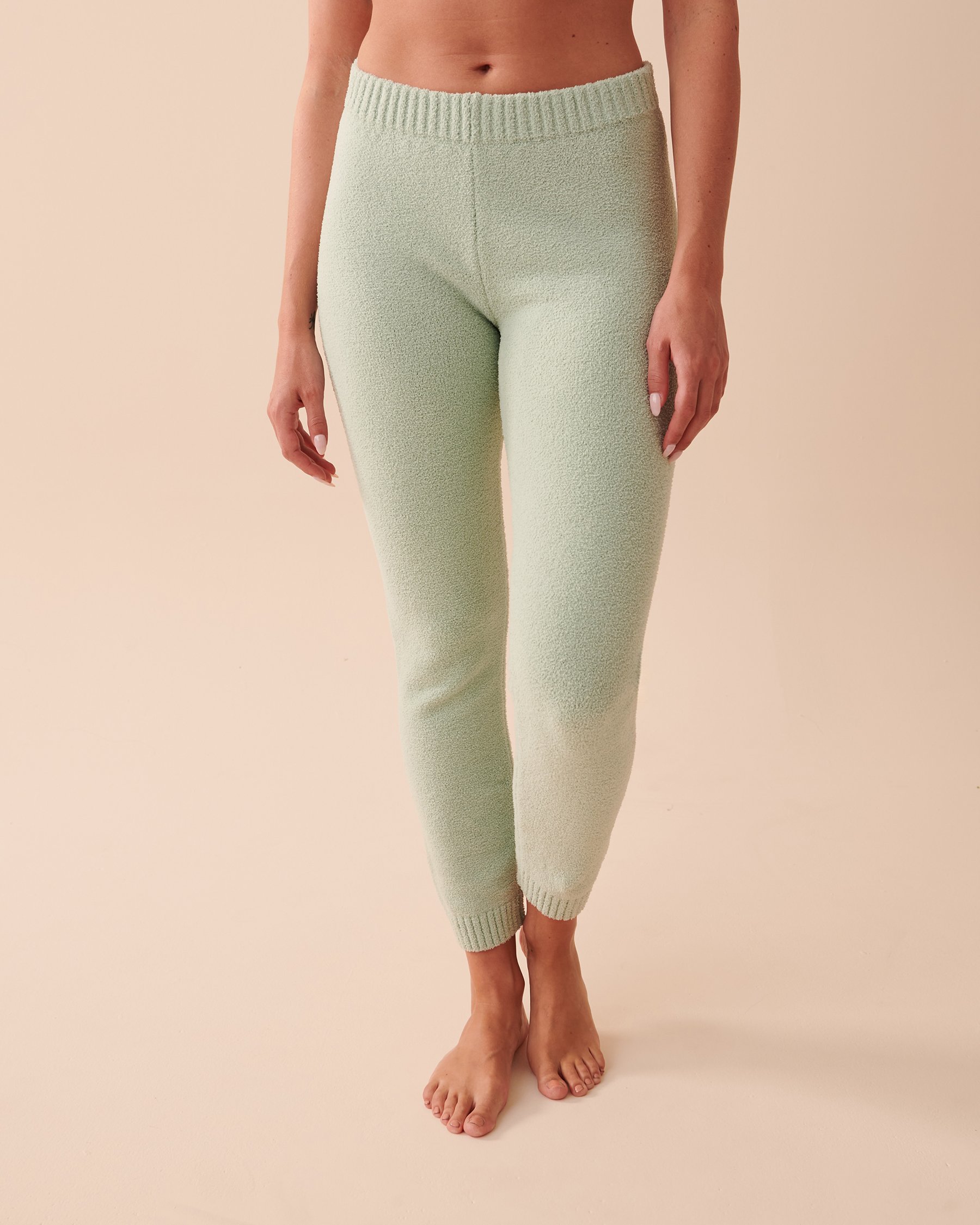 LA VIE EN ROSE Pantalon ajusté en chenille Crème de menthe 50200063 - Voir3