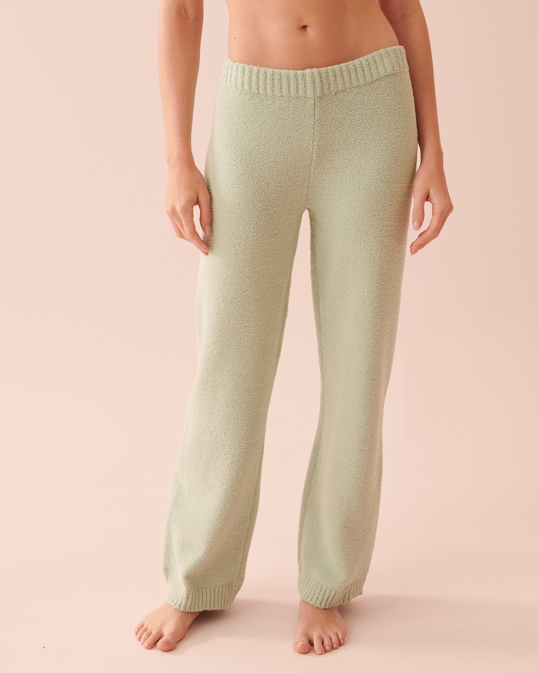 LA VIE EN ROSE Pantalon en chenille Crème de menthe 50200064 - Voir1