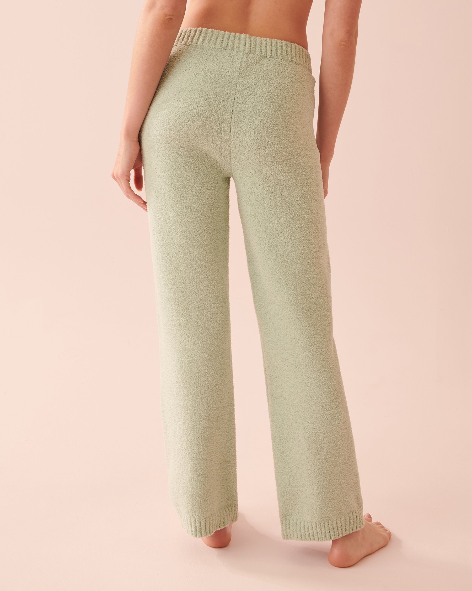 LA VIE EN ROSE Pantalon en chenille Crème de menthe 50200064 - Voir2