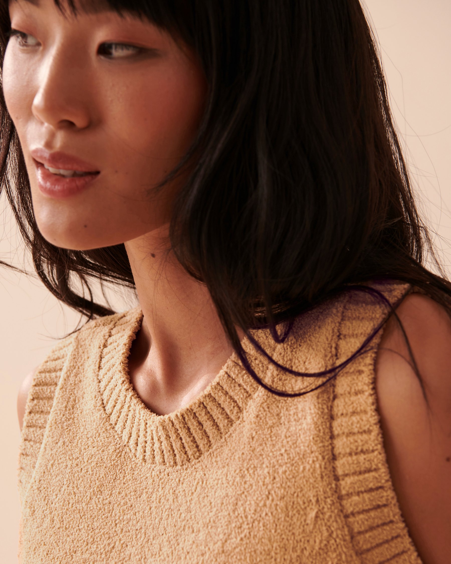 LA VIE EN ROSE Chenille Cami Salted Caramel 50100075 - View3