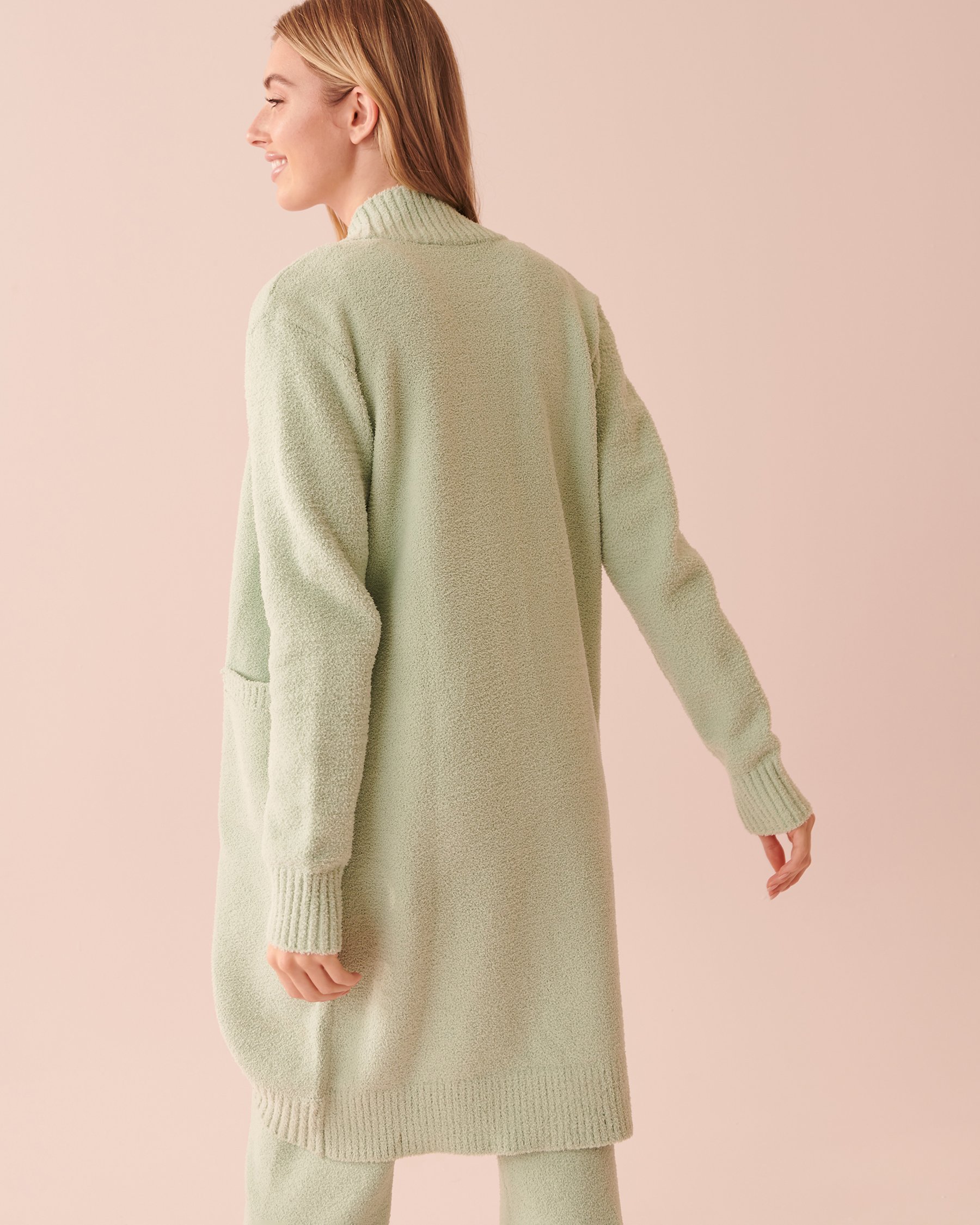 LA VIE EN ROSE Chenille Cardigan Mint Creams 50500011 - View5