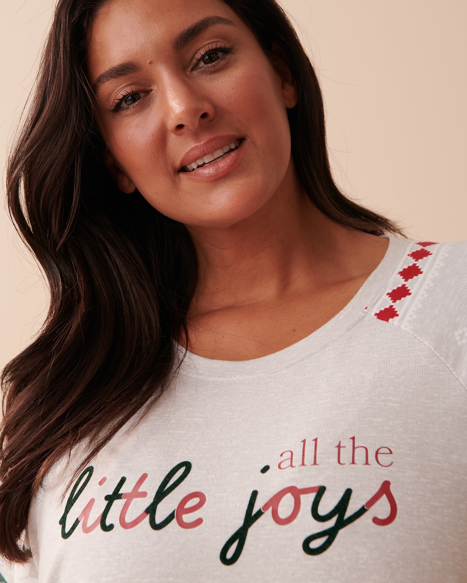 LA VIE EN ROSE Recycled Fibers Fear Isle Crew Neck T-shirt Stardust 40100496 - View3