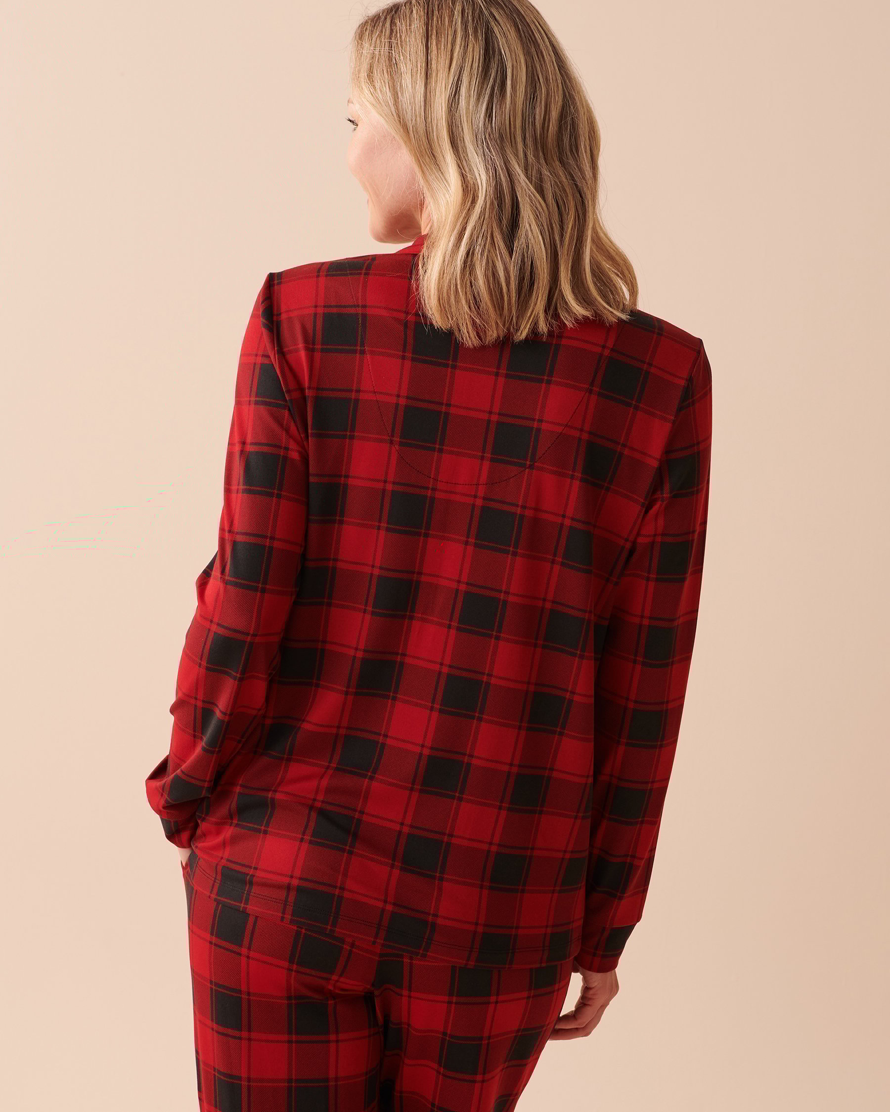 LA VIE EN ROSE Buffalo Plaid Super Soft Button-down Shirt Buffalo Plaid 40100506 - View2