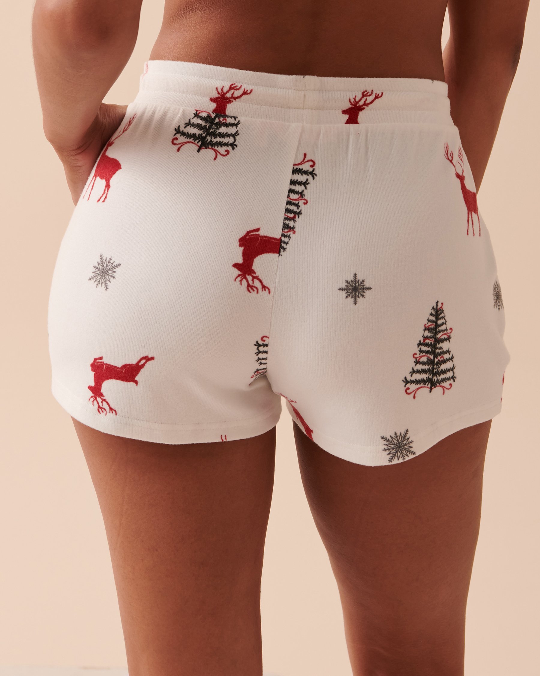 LA VIE EN ROSE Recycled Fibers Pajama Shorts Deer Forest 40200492 - View2