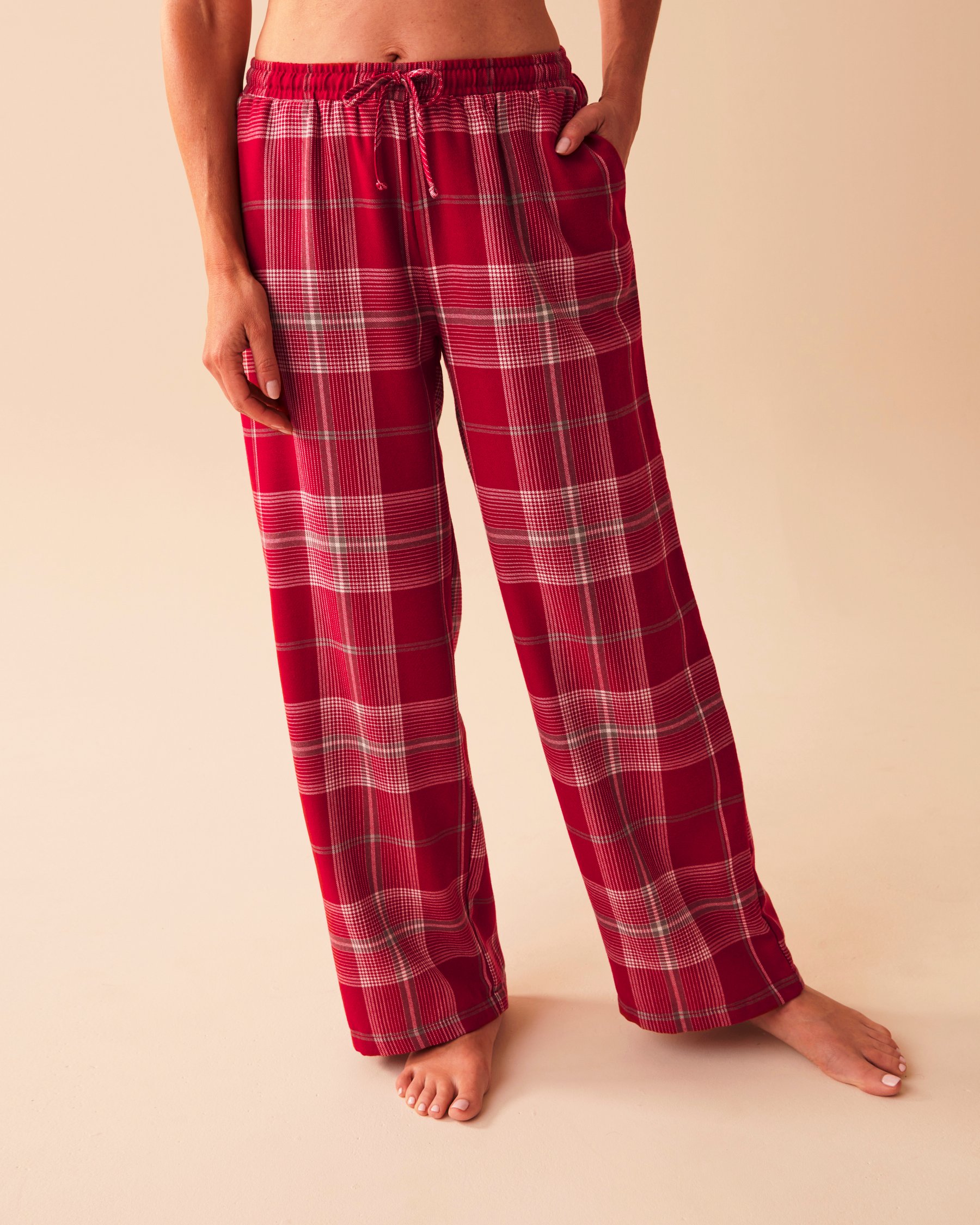 LA VIE EN ROSE Pantalon jambe large à carreaux Carreaux rouges et blancs 40200494 - Voir1