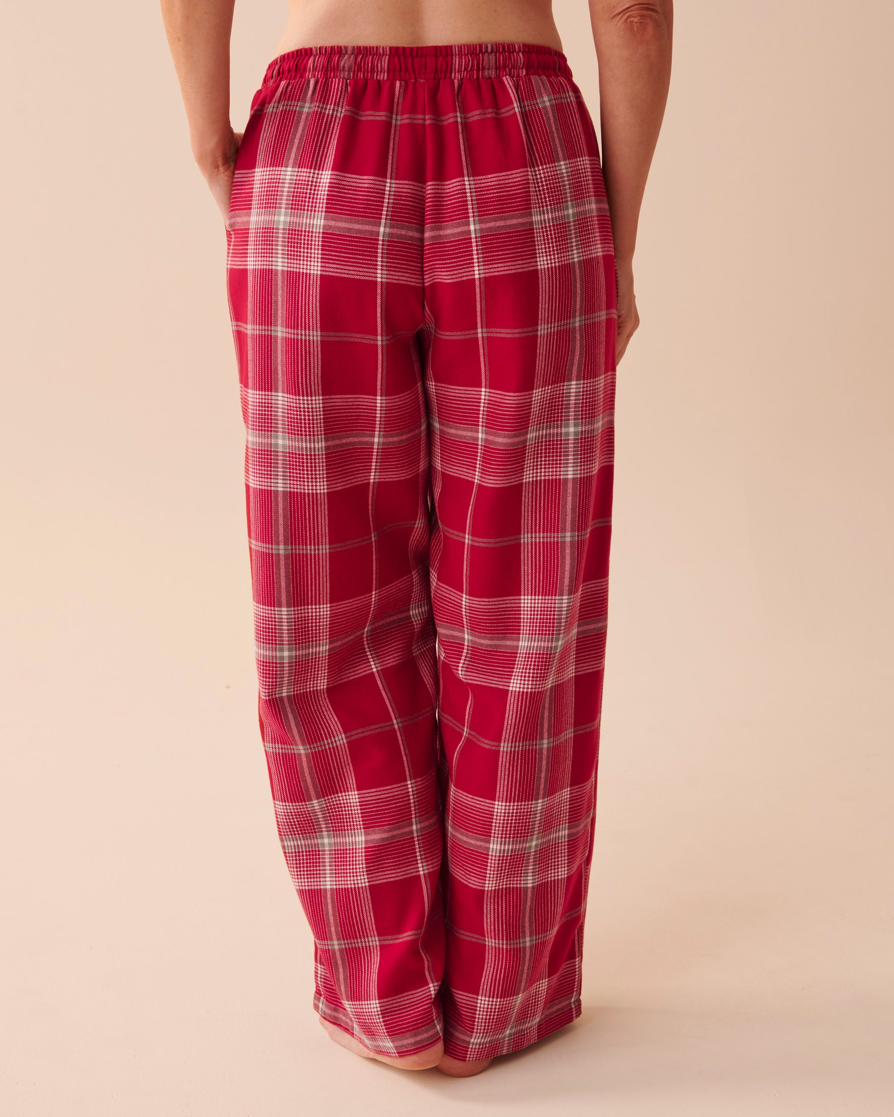 LA VIE EN ROSE Pantalon jambe large à carreaux Carreaux rouges et blancs 40200494 - Voir2