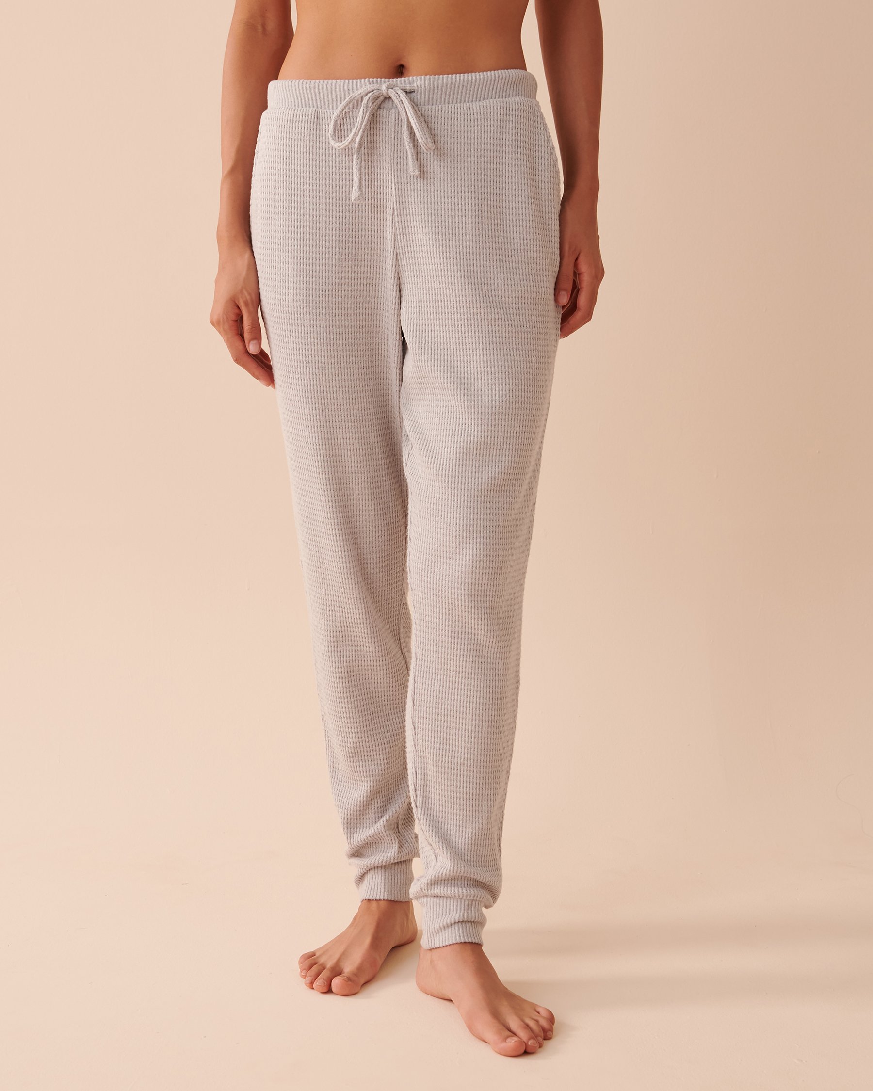 LA VIE EN ROSE Waffle Knit Jogger Pants Stardust 40200507 - View1